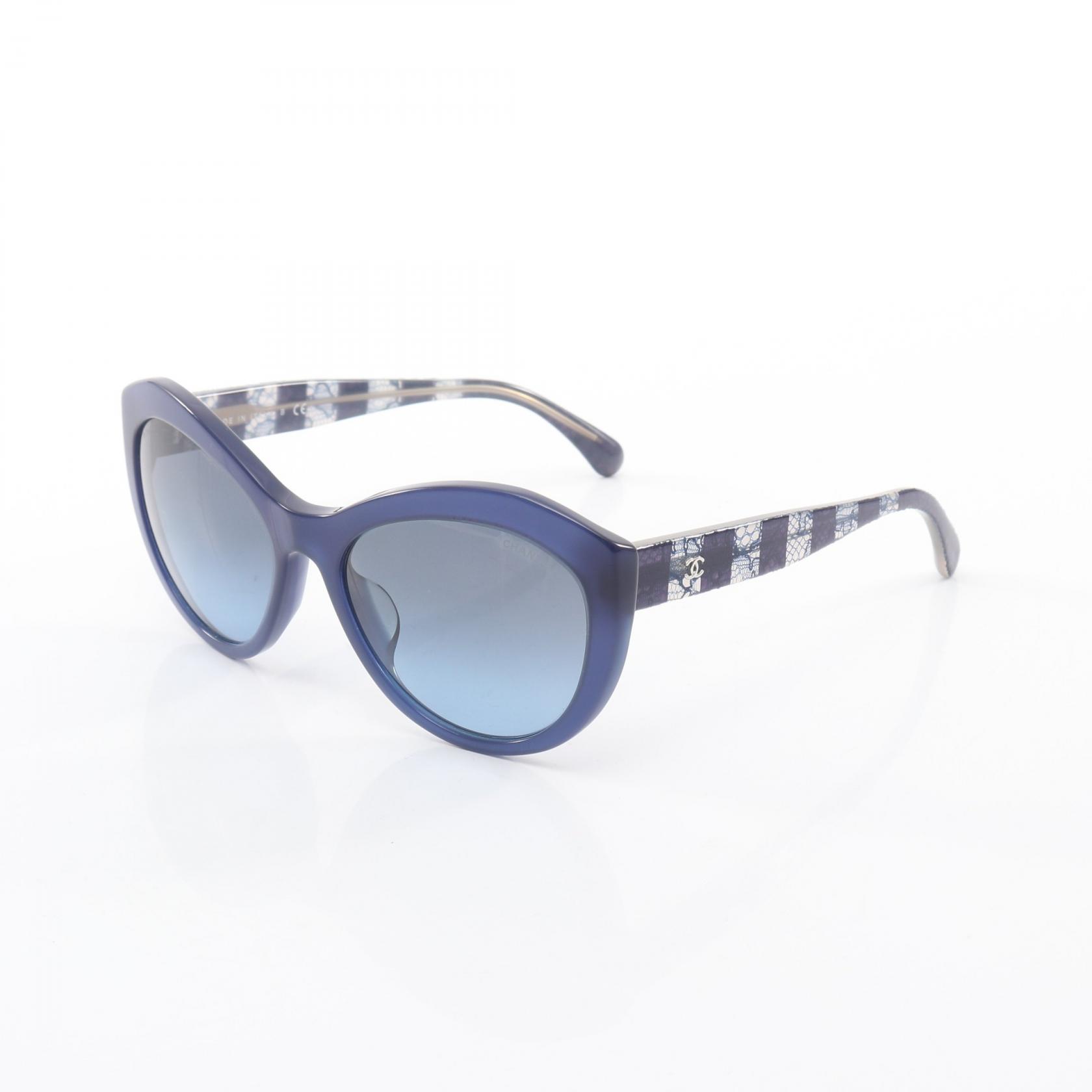 小物 CHANEL sunglasses coco mark archive CHANEL COCO Mark Sunglasses Eyewear Plastic Navy Used Women Coco