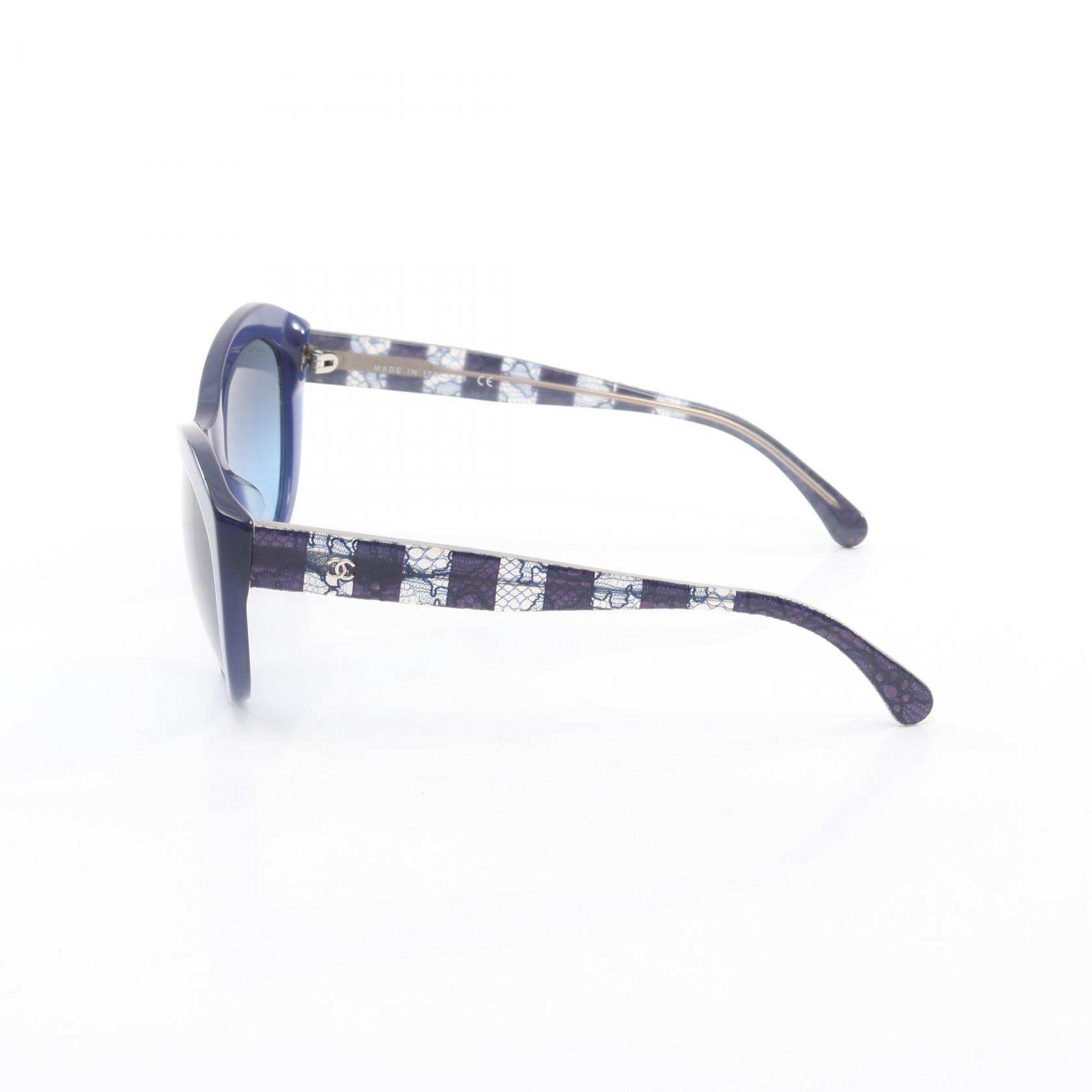 小物 CHANEL coco mark sunglasses archive CHANEL COCO Mark Sunglasses Eyewear Plastic Navy Used Women Coco