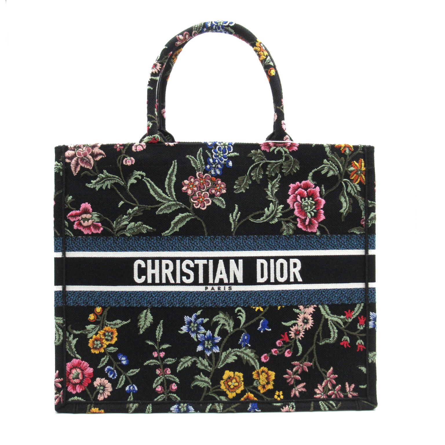 Christian Dior Tote hand Bag flowers M1286ZEAUM911 canvas Black
