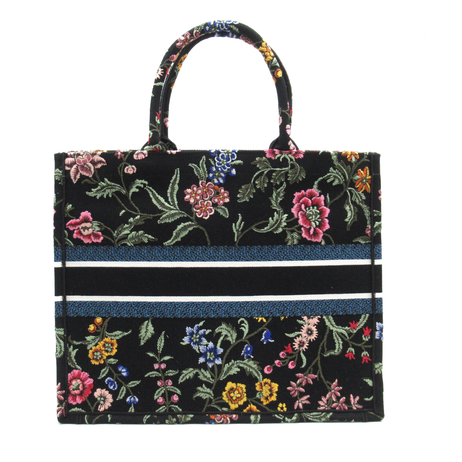 Christian Dior Tote hand Bag flowers M1286ZEAUM911 canvas Black