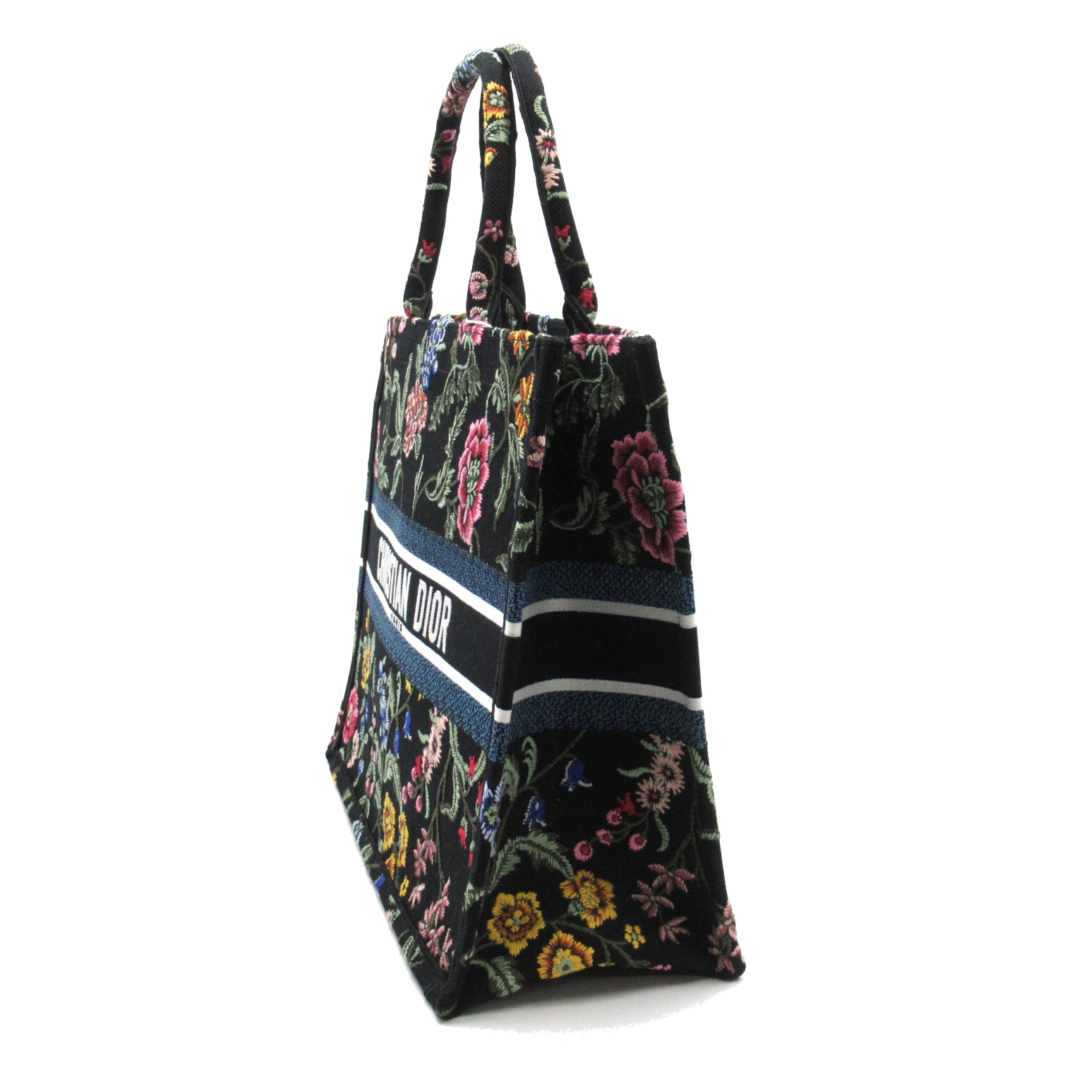Christian Dior Tote hand Bag flowers M1286ZEAUM911 canvas Black