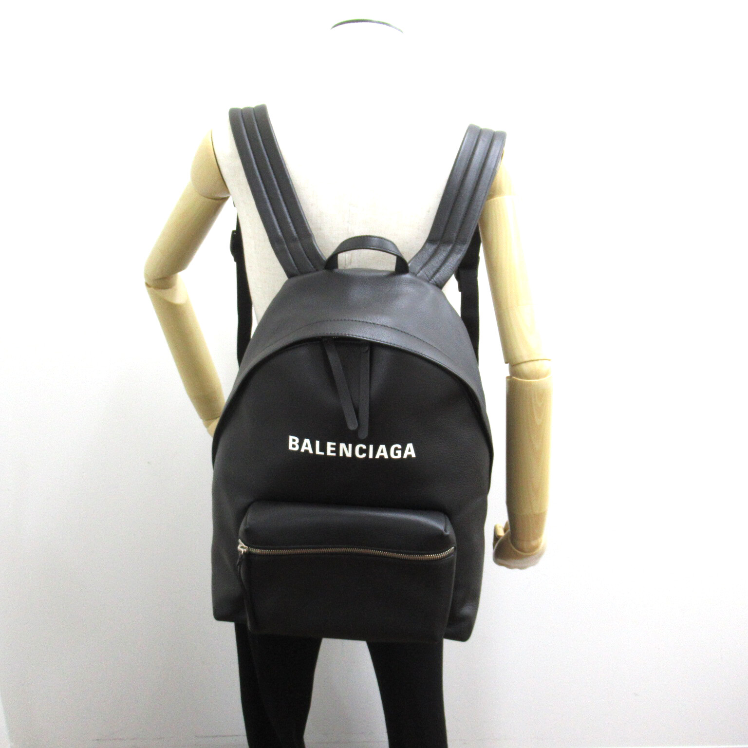 BALENCIAGA Everyday Backpack zipper bag leather Black Used | eBay