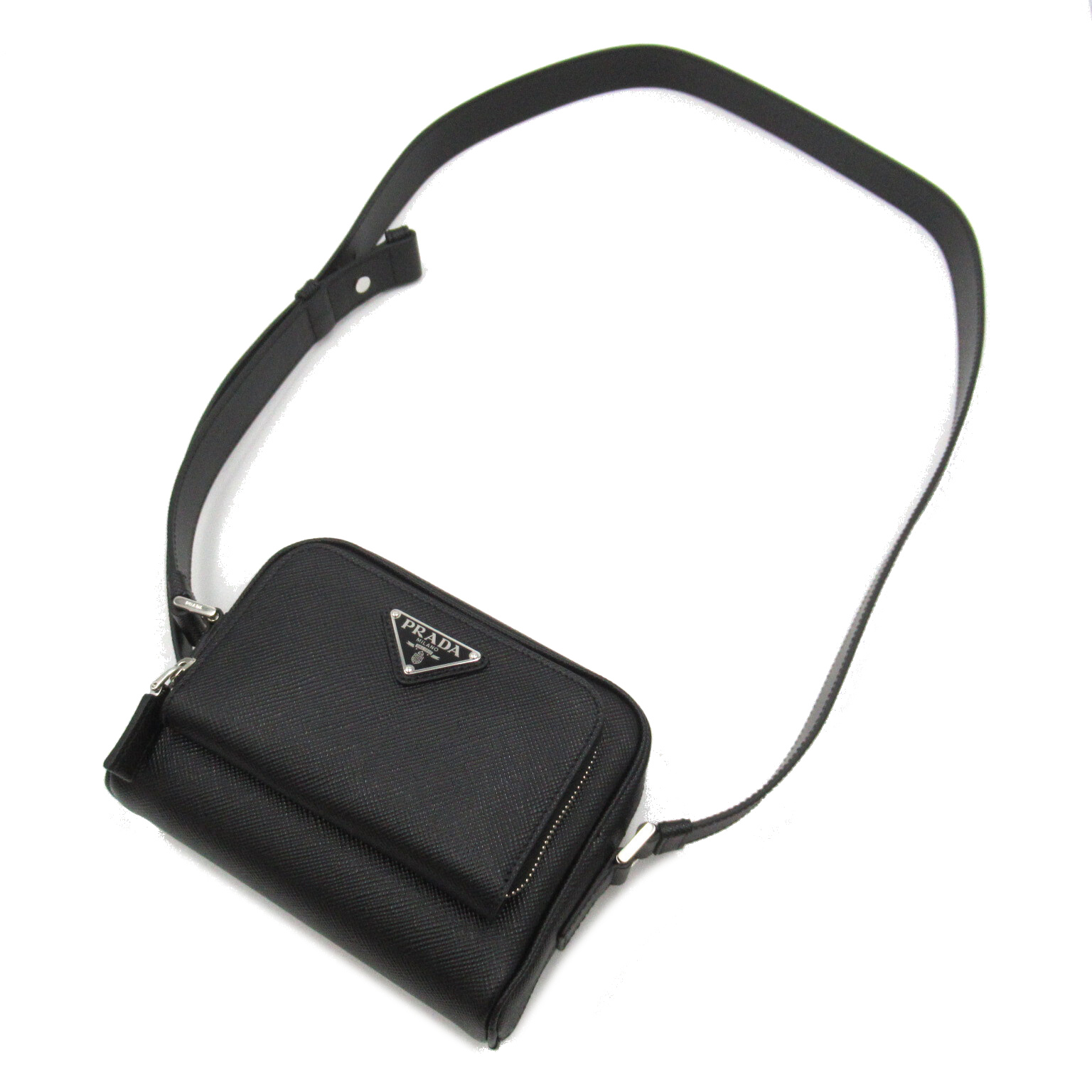 ショルダーバッグ・ポシェット PRADA SAFFIANO SHOULDER BAG Prada Re-Nylon and Saffiano Leather Shoulder Bag Black