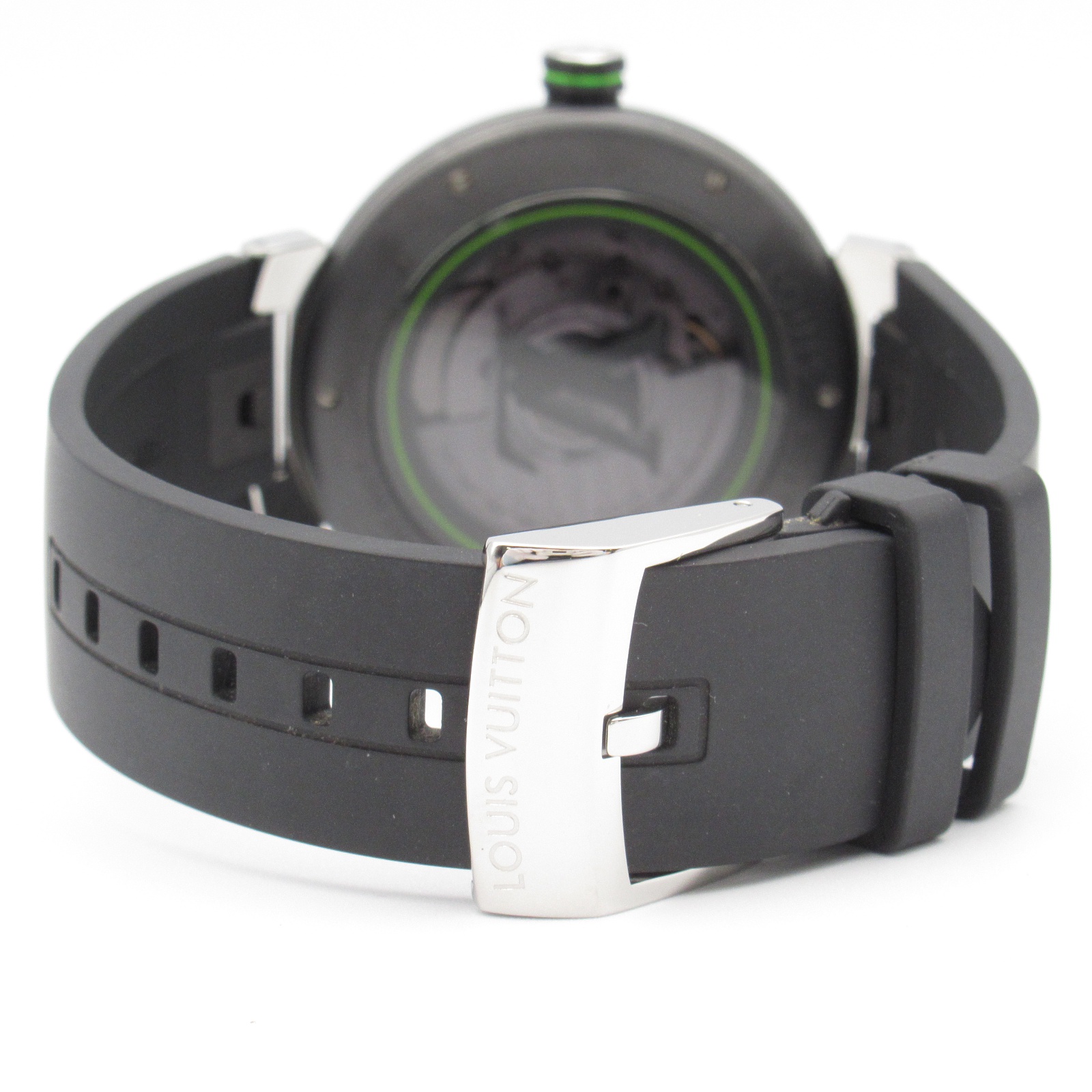LOUIS VUITTON Tambour Damier graphite Wrist Watch QA131Z