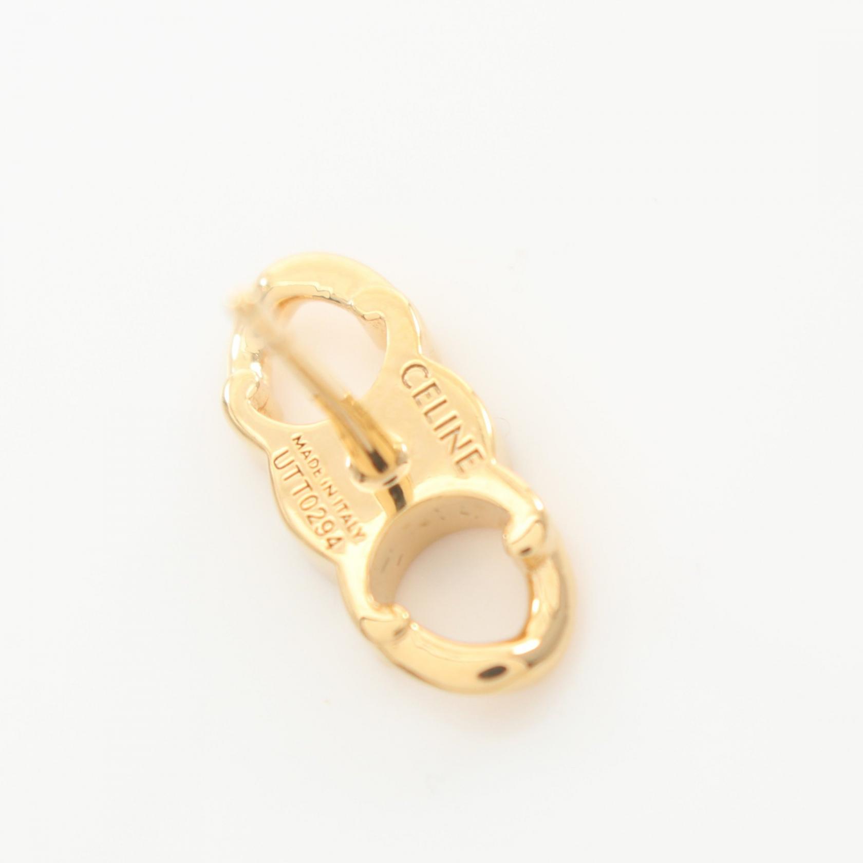 CELINE Triomphe Gourmette Studs Pierced earrings Gold Plated