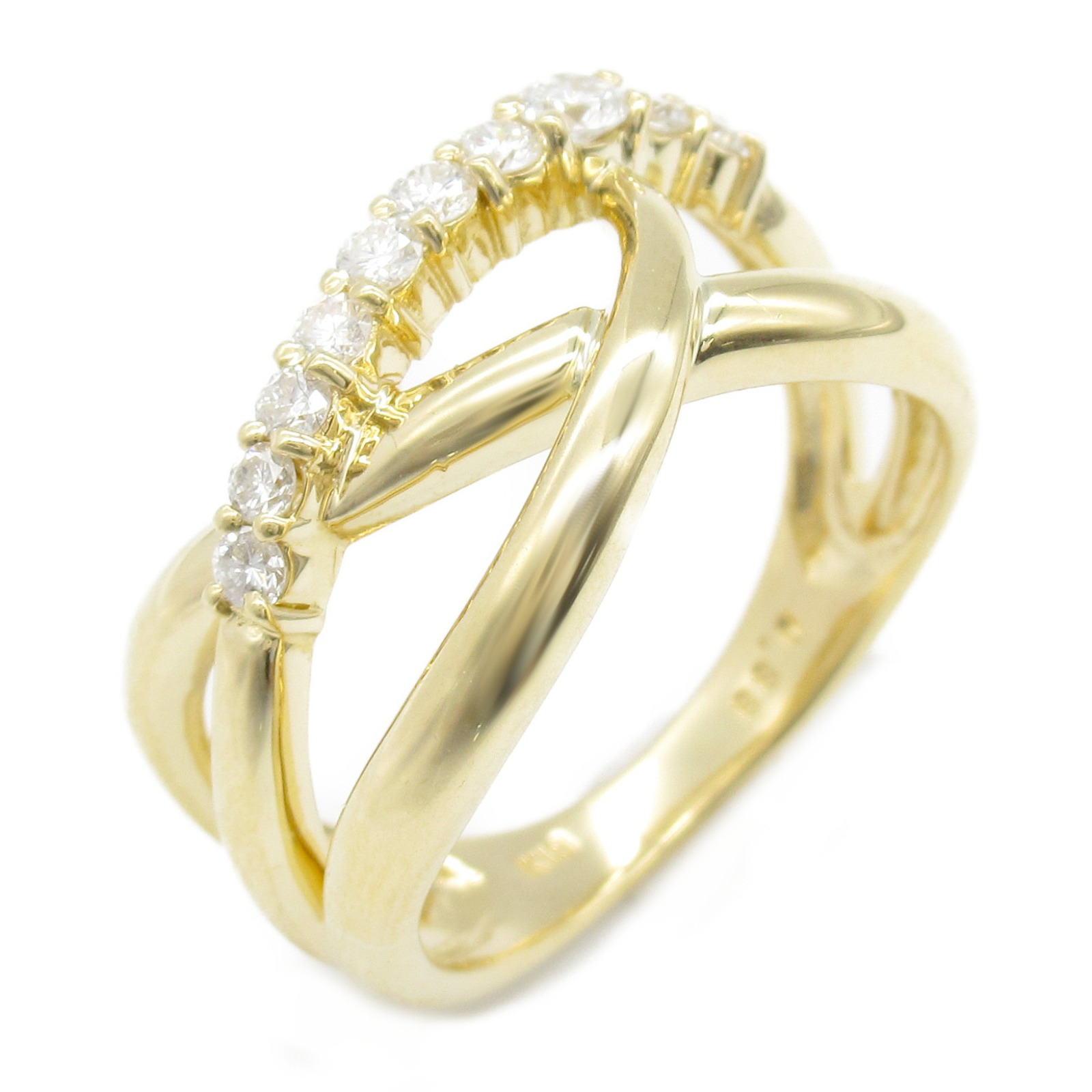 JEWELRY Diamond ring #6.25g K18 Yellow Gold Used | eBay