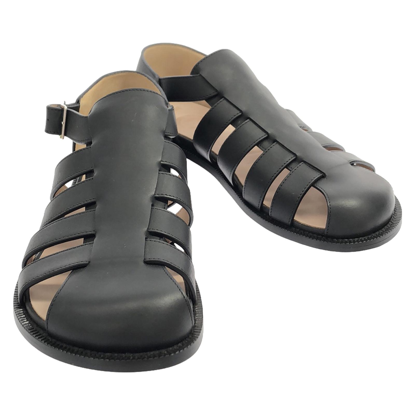 6万取引突破★UPS速達便！【LOEWE】M816465X27_サンダル LOEWE Sandals Shoes M816465X25110041 leather Black NEW mens
