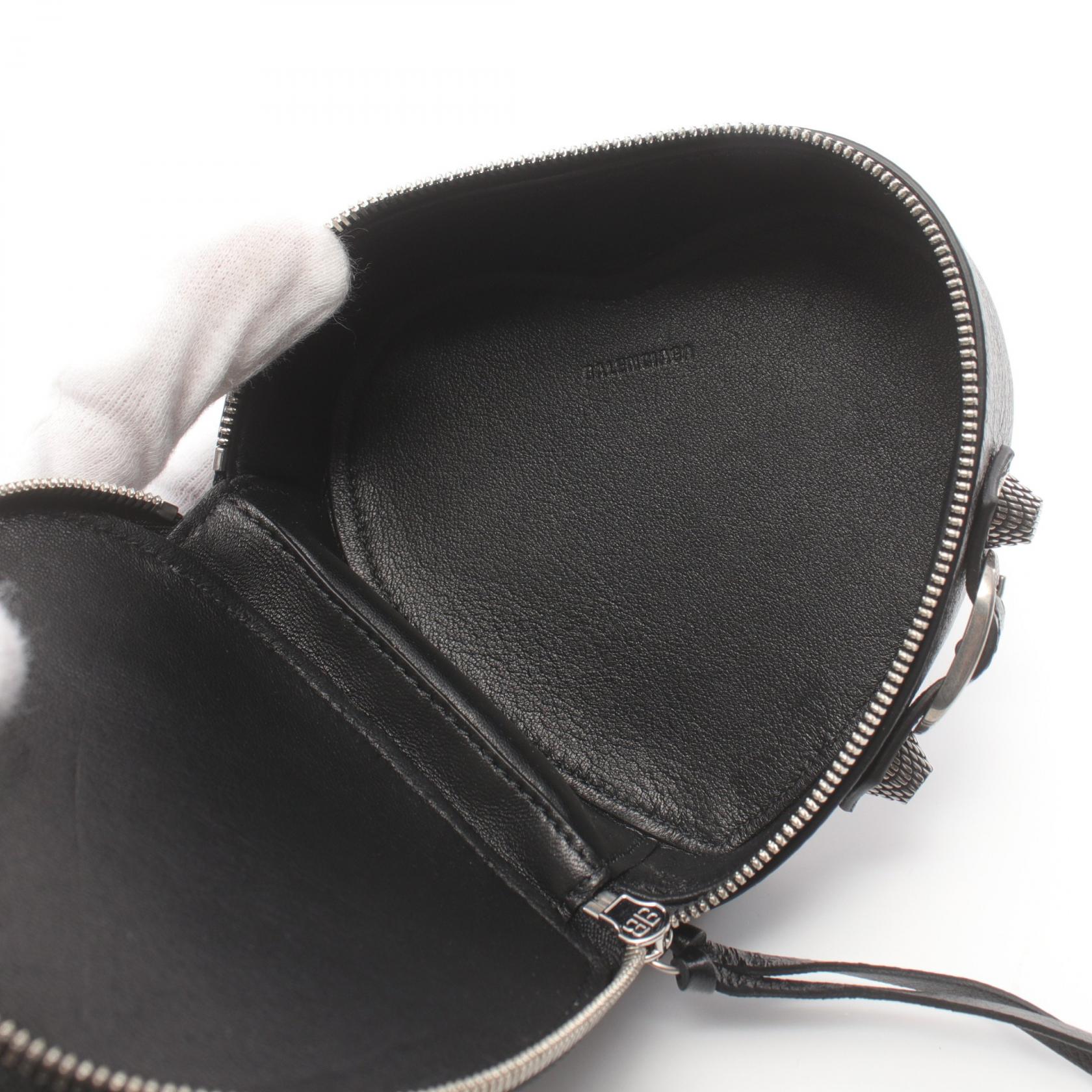 BALENCIAGA mini bag Pouch 7716741VG9Y1000 leather Black NEW