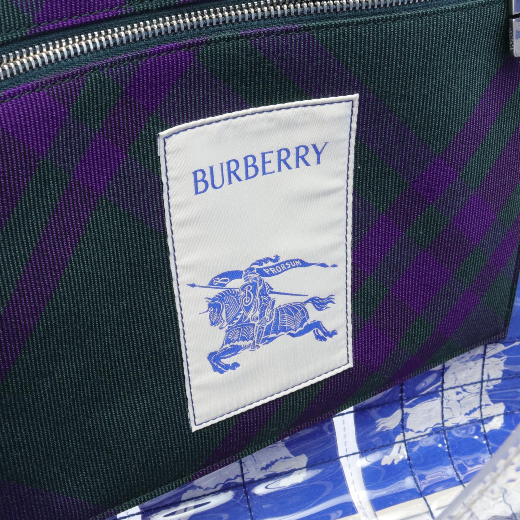 BURBERRY BLUE LABEL トートバッグ 紫グレー BURBERRY Tote hand Bag 8079639 canvas Clear White Blue | eBay