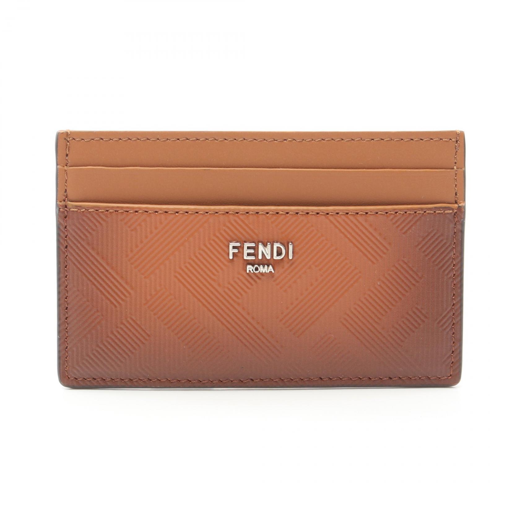 ★関税込★FENDI★Leather Gusseted Card Holder Brown★ ☆関税込☆FENDI☆Leather Gusseted Card Holder Brown☆ 財布・小物