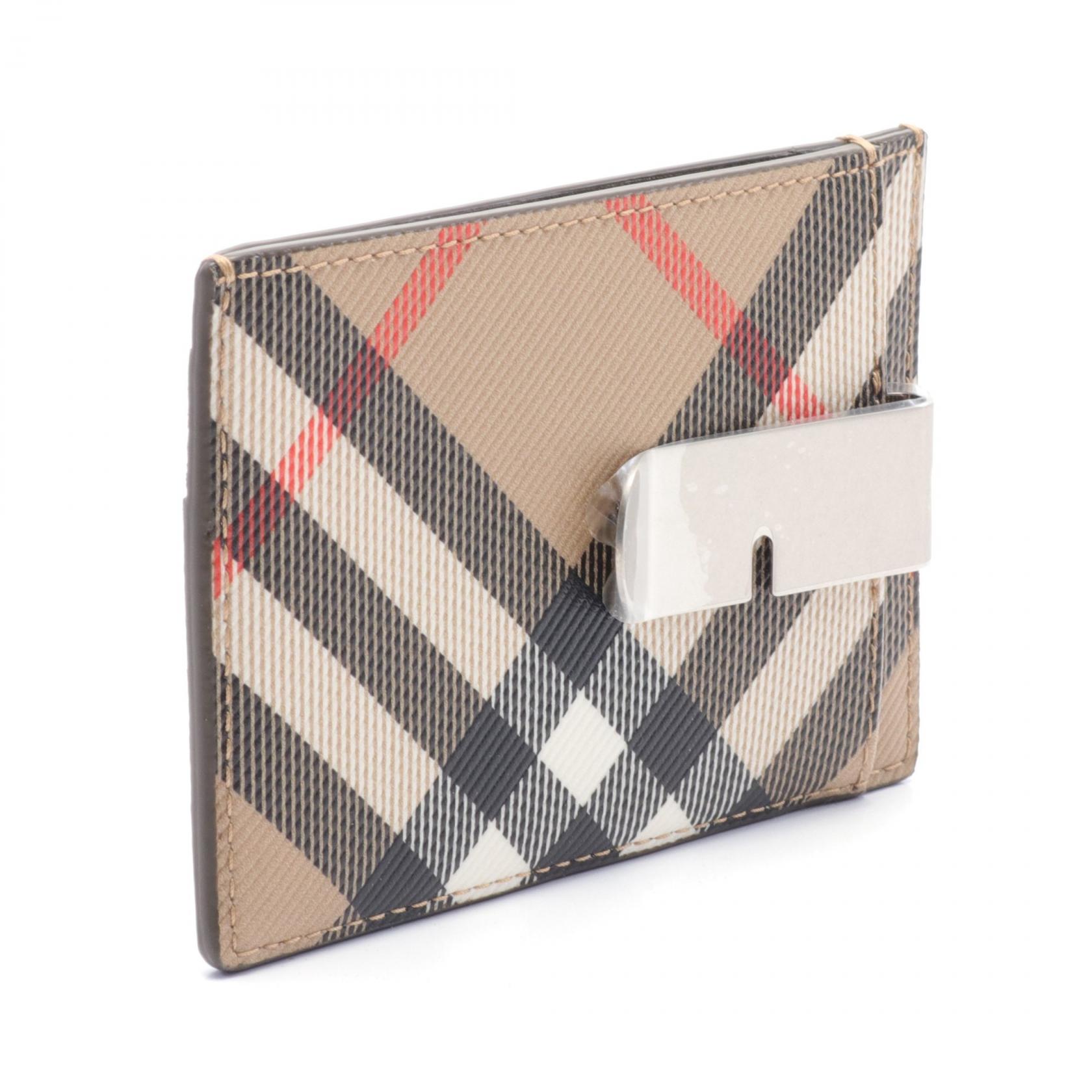 財布・小物その他 BURBERRY Printed Canvas Card Holder Check Strap Coin Case in Archive beige - Women | Burberry