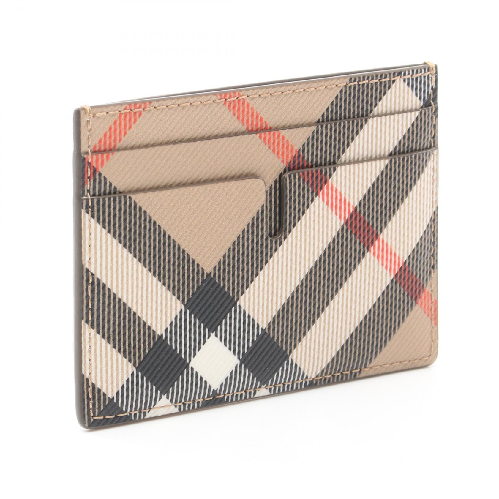 BURBERRY Check Slim Card Holder Case 8091914 PVC coated
