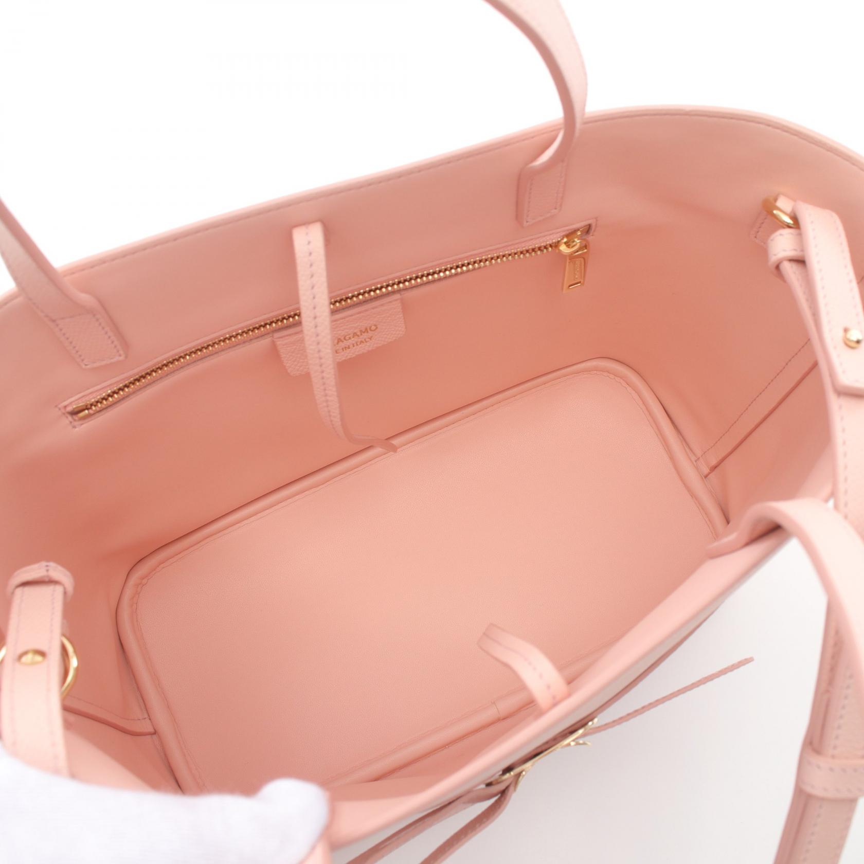 【関税&送料込】Salvatore Ferragamo Skin Pink Leather Mara 4 Salvatore Ferragamo 2way shoulder Tote Bag crossbody leather