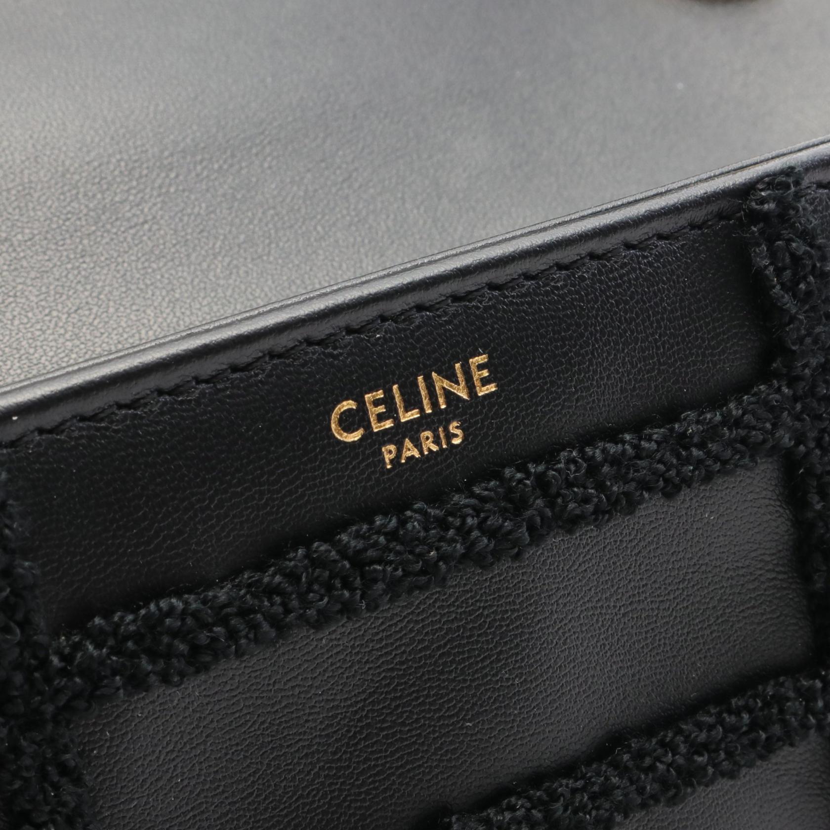 CELINE monochrome Shoulder Bag 111273FCK38NO leather pile CELINE monochrome Shoulder Bag 111273FCK38NO leather pile