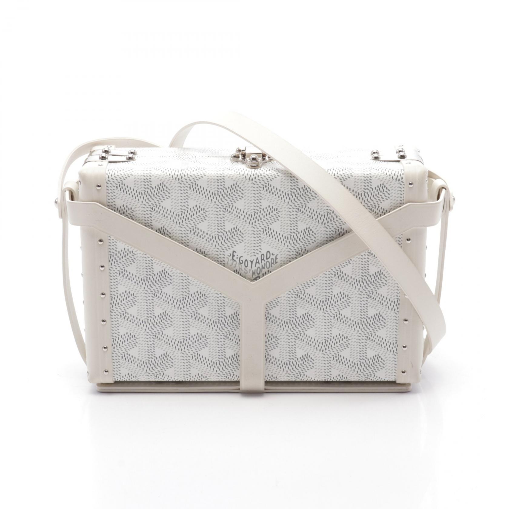 GOYARD Minaudiere Trunk Shoulder Bag canvas leather White