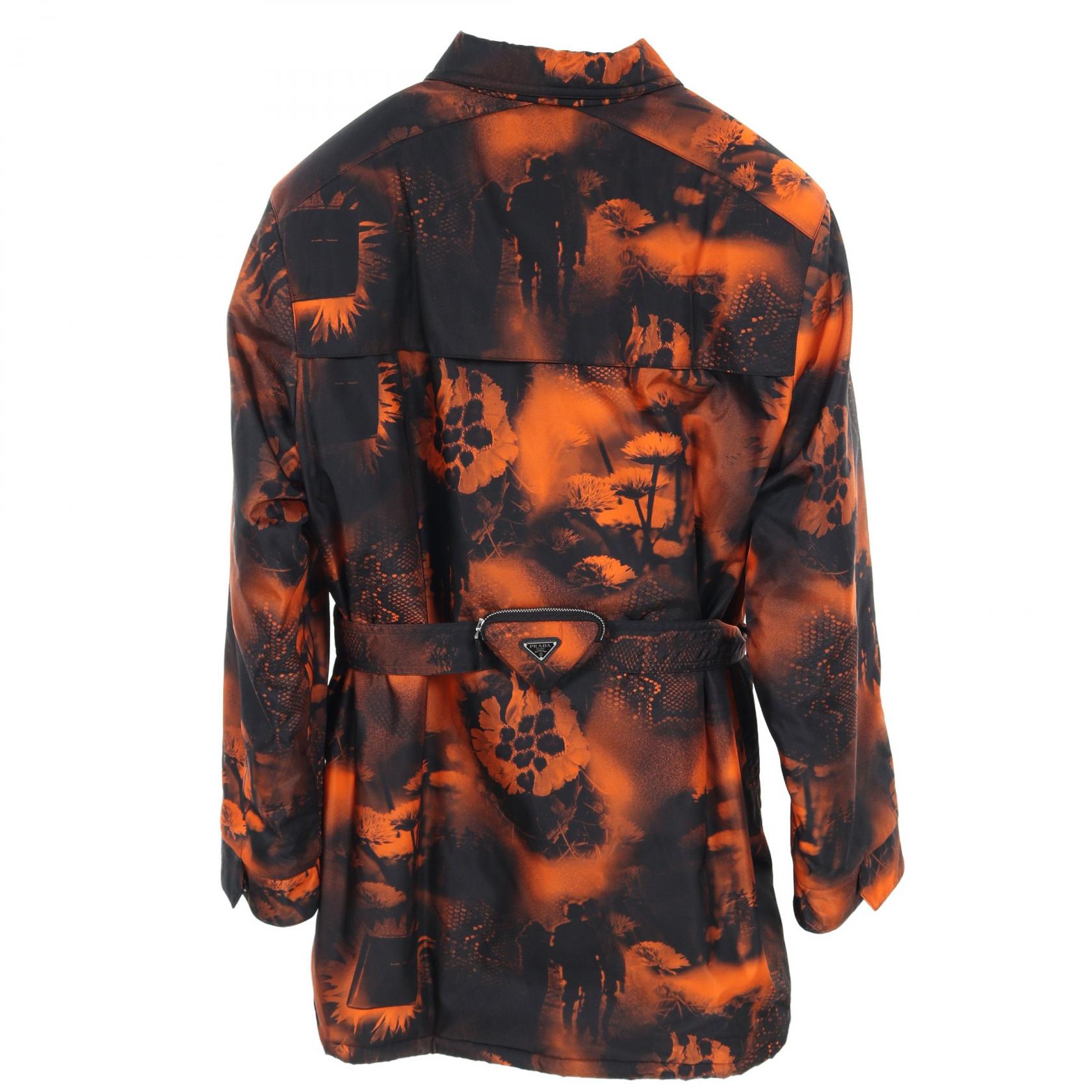 PRADA RE-NYLON coat SGC091 Nylon Orange Black Used mens size