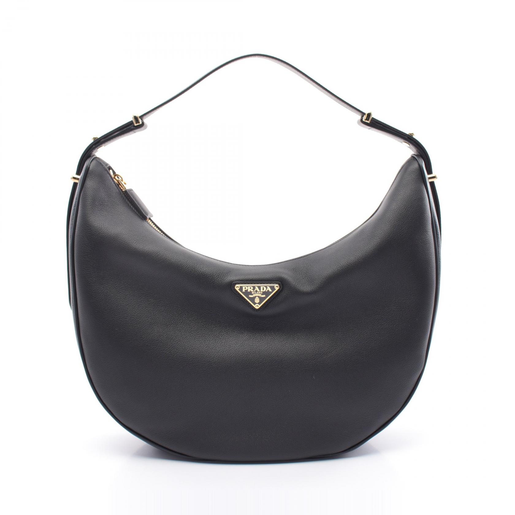 PRADA SOFT GRAIN Shoulder Bag 1BC2122CYSF0002 leather Black NEW 