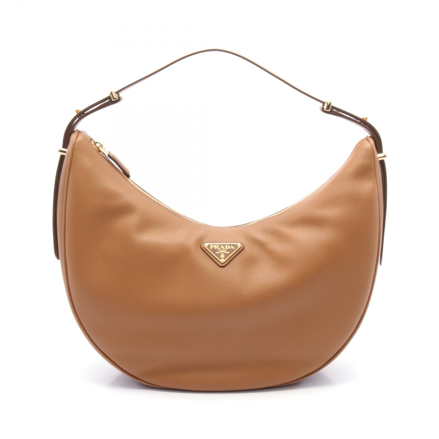 PRADA SOFT GRAIN Shoulder Bag 1BC2122CYSF03BH leather Brown camel  