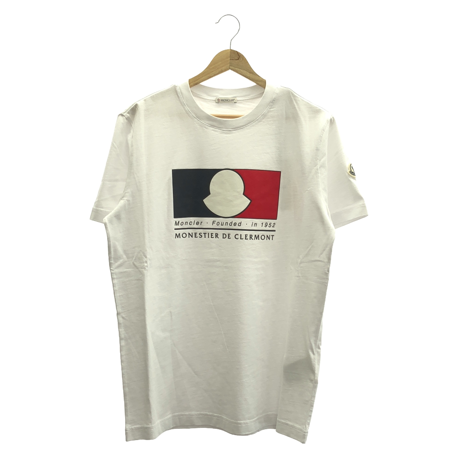即発MONCLER コットンTシャツ 8C00024 001ホワイト モンクレール MONCLER MONCLER Tシャツ 8C00024 829H8 クルー