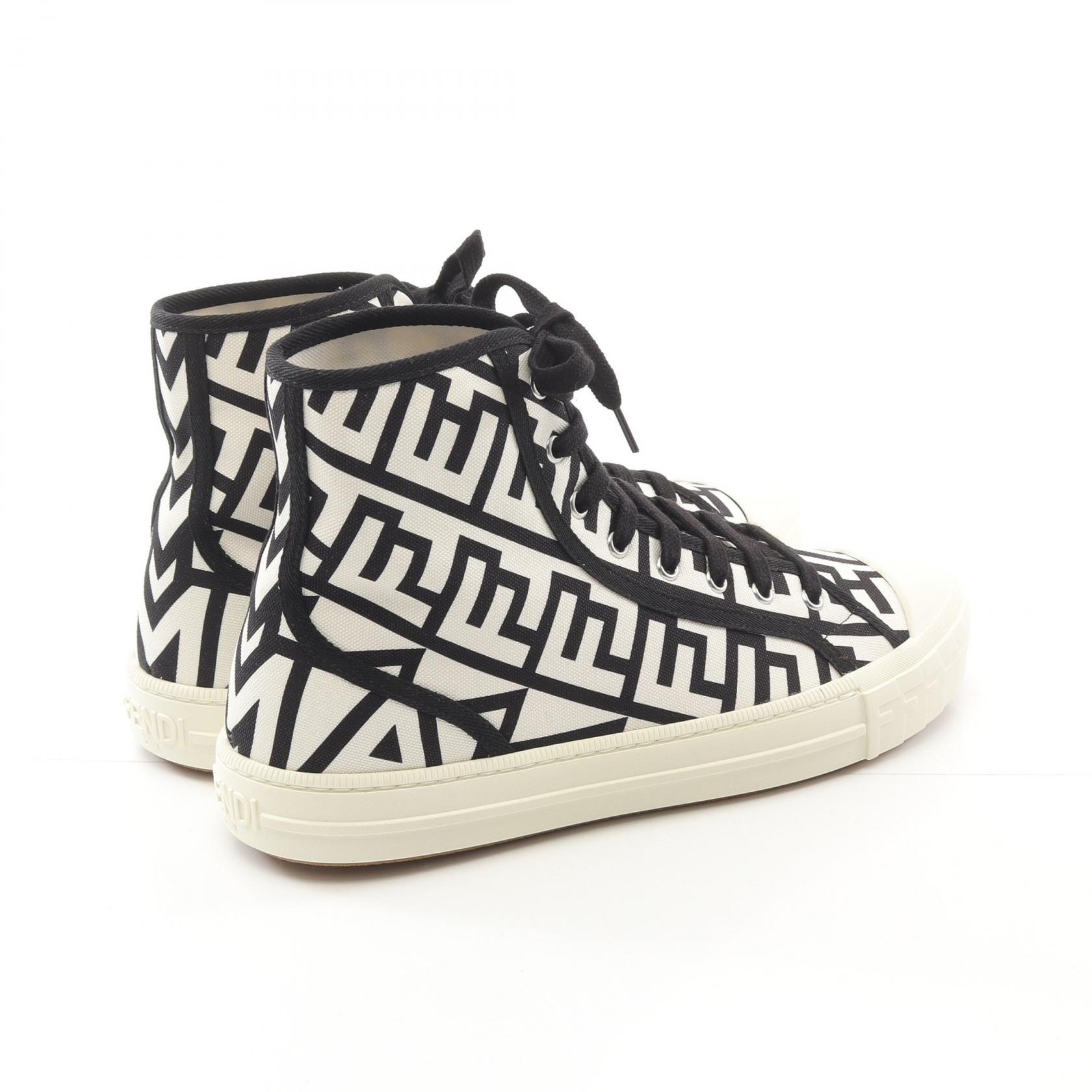 スニーカー FENDI Domino canvas sneakers FENDI Domino Canvas Sneakers | Neutrals | FARFETCH