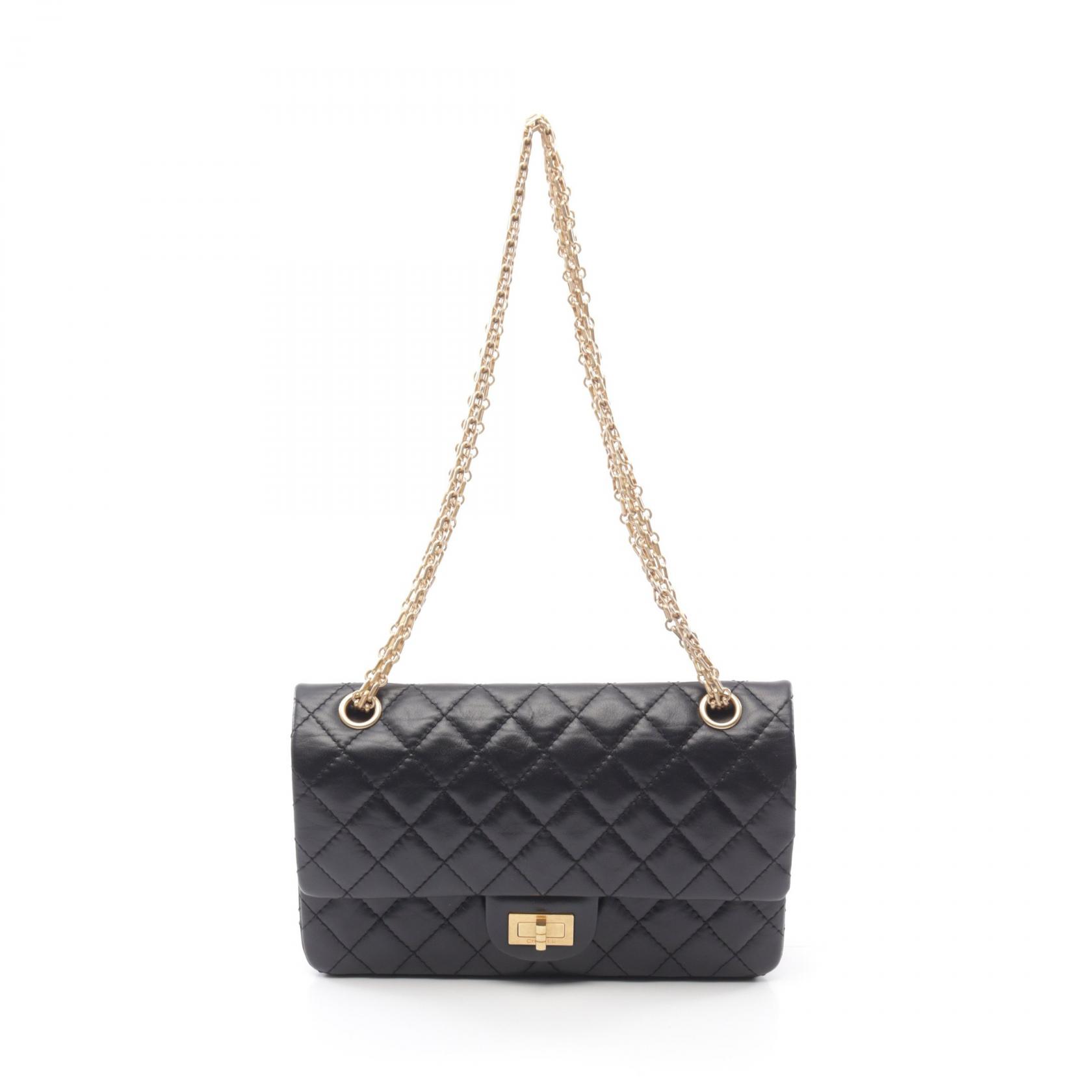 シャネル 2.55 マトラッセ チェーンショルダー A37586 ゴールド金具