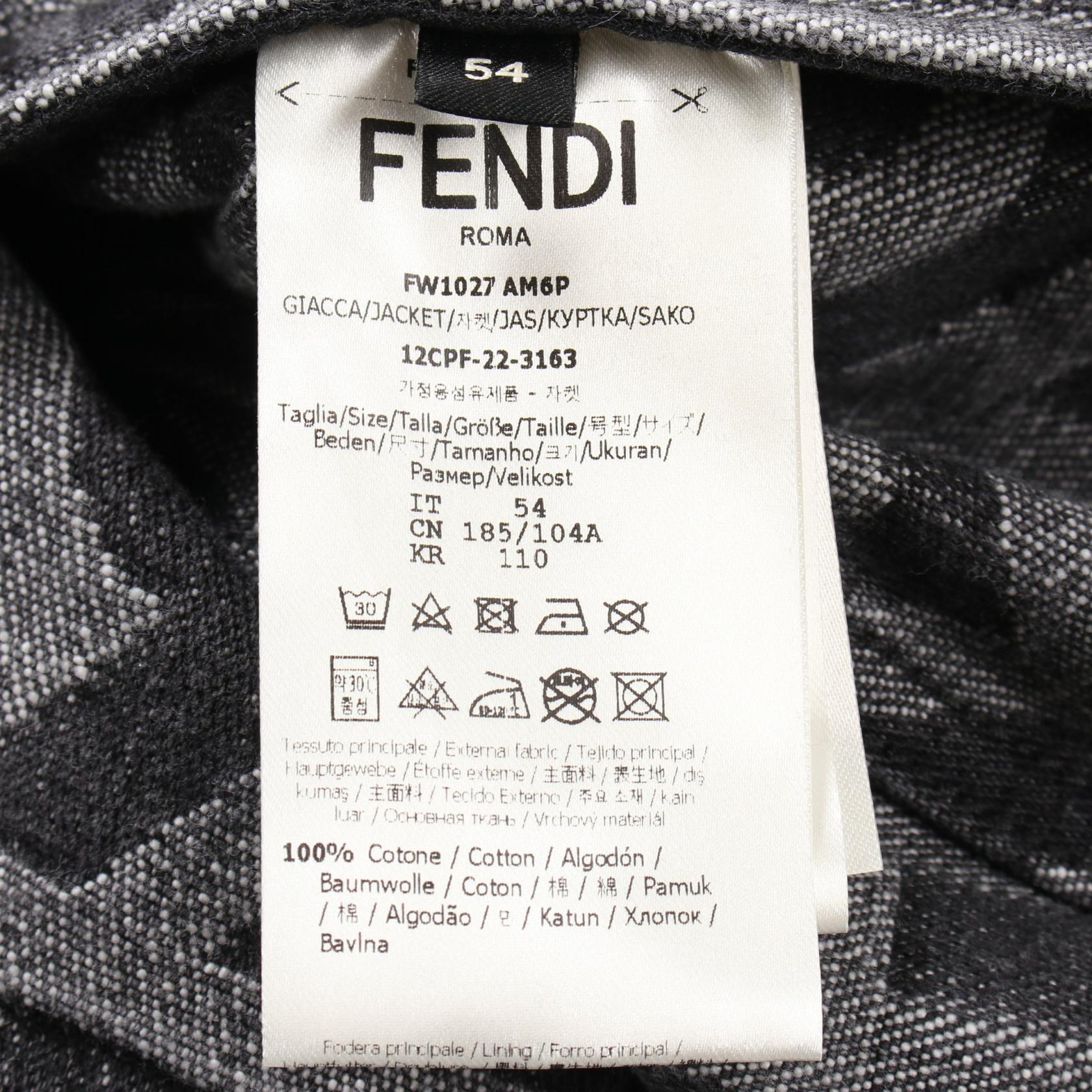 FENDI× MARC JACOBS Denim Jacket FW1027 AM6P cotton Gray Used FENDI× MARC JACOBS Denim Jacket FW1027 AM6P cotton Gray Used