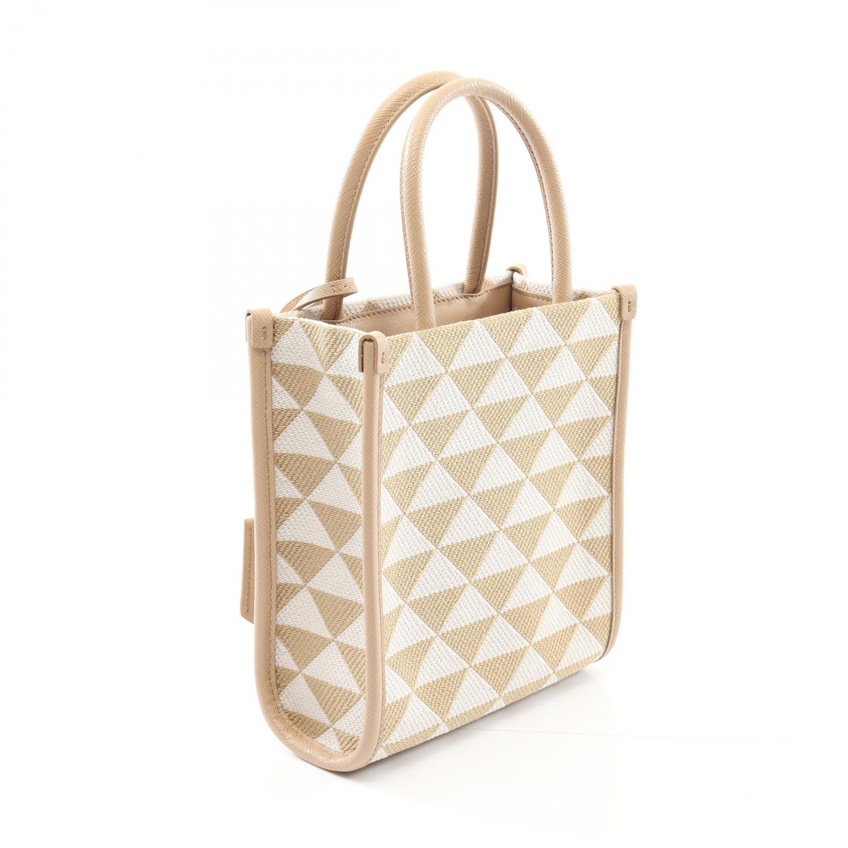 ★PRADA ★ TRIANGOLO JACQU 2WAY ミニトートバッグ PRADA TRIANGOLO JACQUARD MINI 2way Handbag 1BA355 canvas