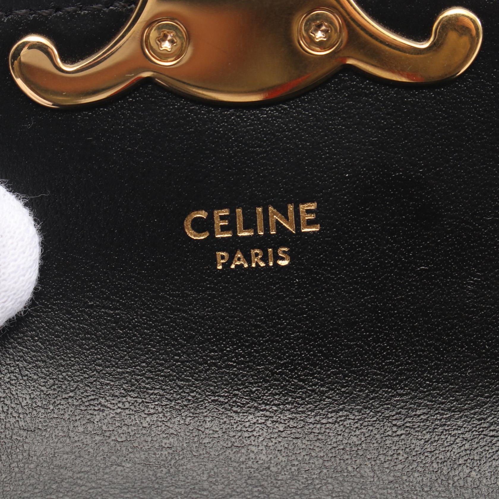 CELINE Triomphe Mini Chain Claude Shoulder Bag 10L843DPV CELINE Triomphe Mini Chain Claude Shoulder Bag 10L843DPV
