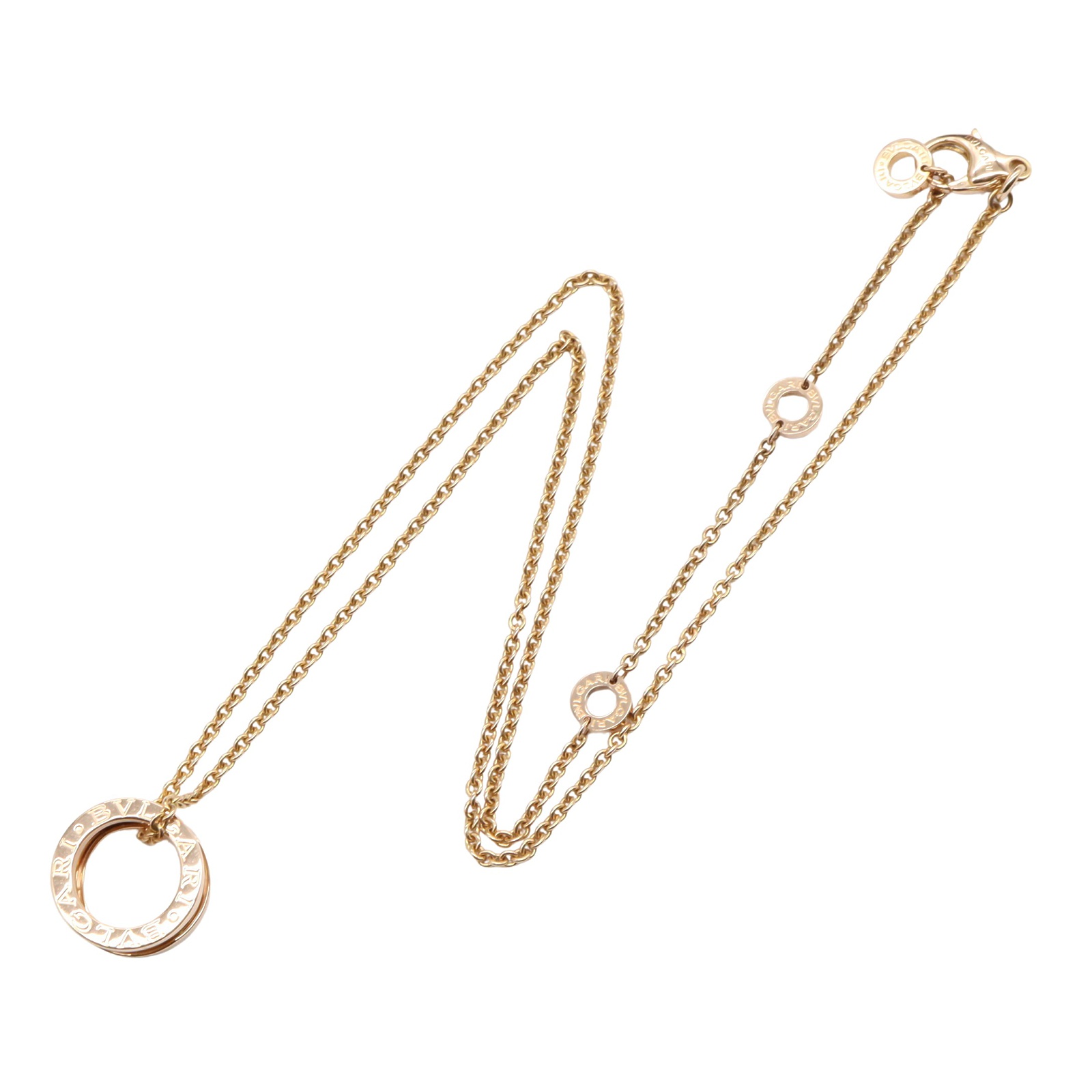 BVLGARI B-zero1 Design Legend Necklace Pendant 18KPG Pink Rose