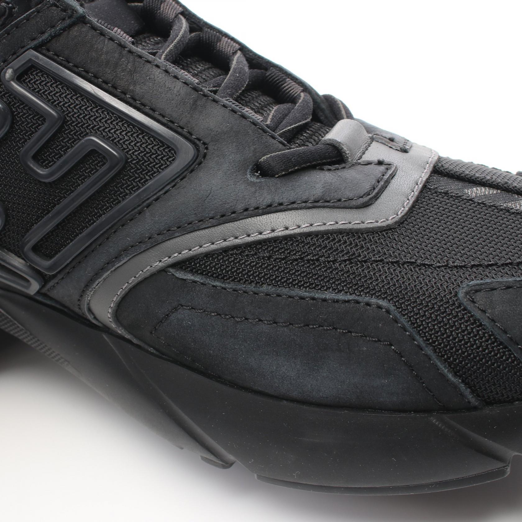 FENDI FASTER sneakers shoes #6 7E1555 Suede Fabric Black