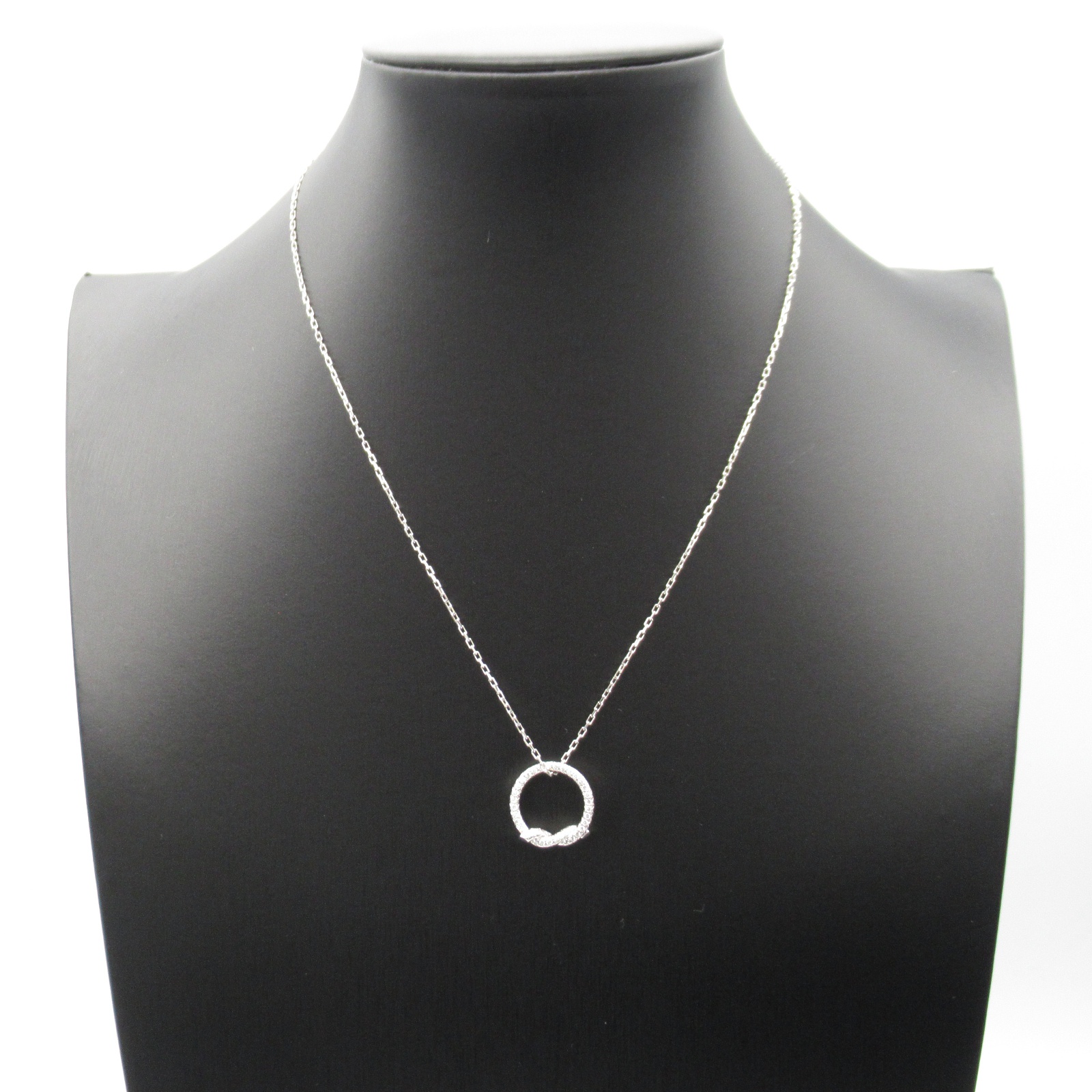 CARTIER Entrelaces Diamond Necklace Pendant 18KWG White Gold Used