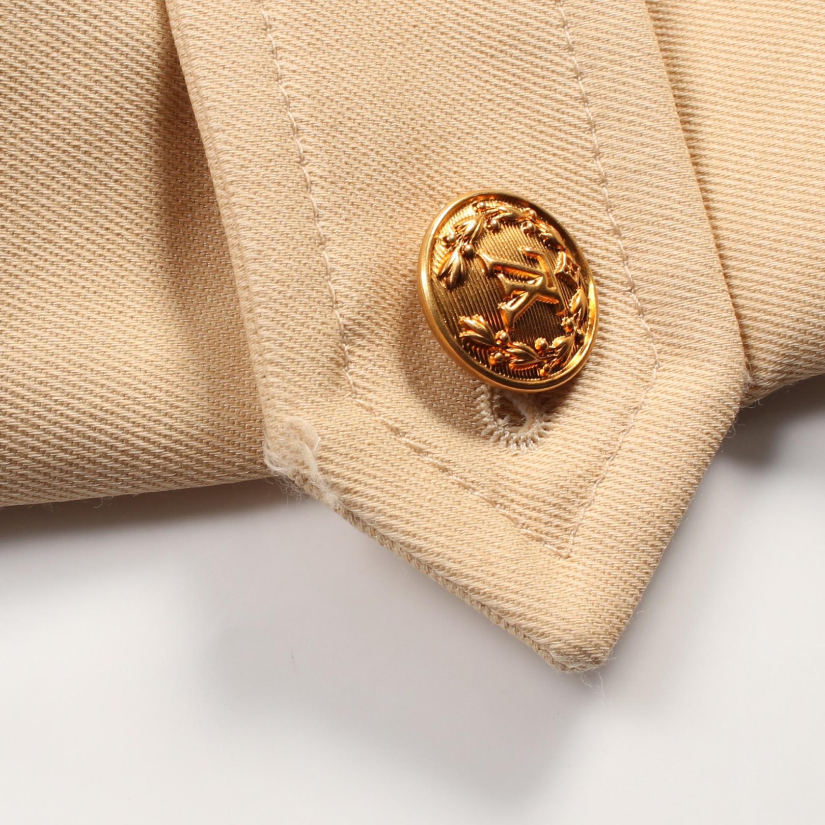 LOUIS VUITTON Belt LV Button Trench coat RW231W US8 wool Viscose  