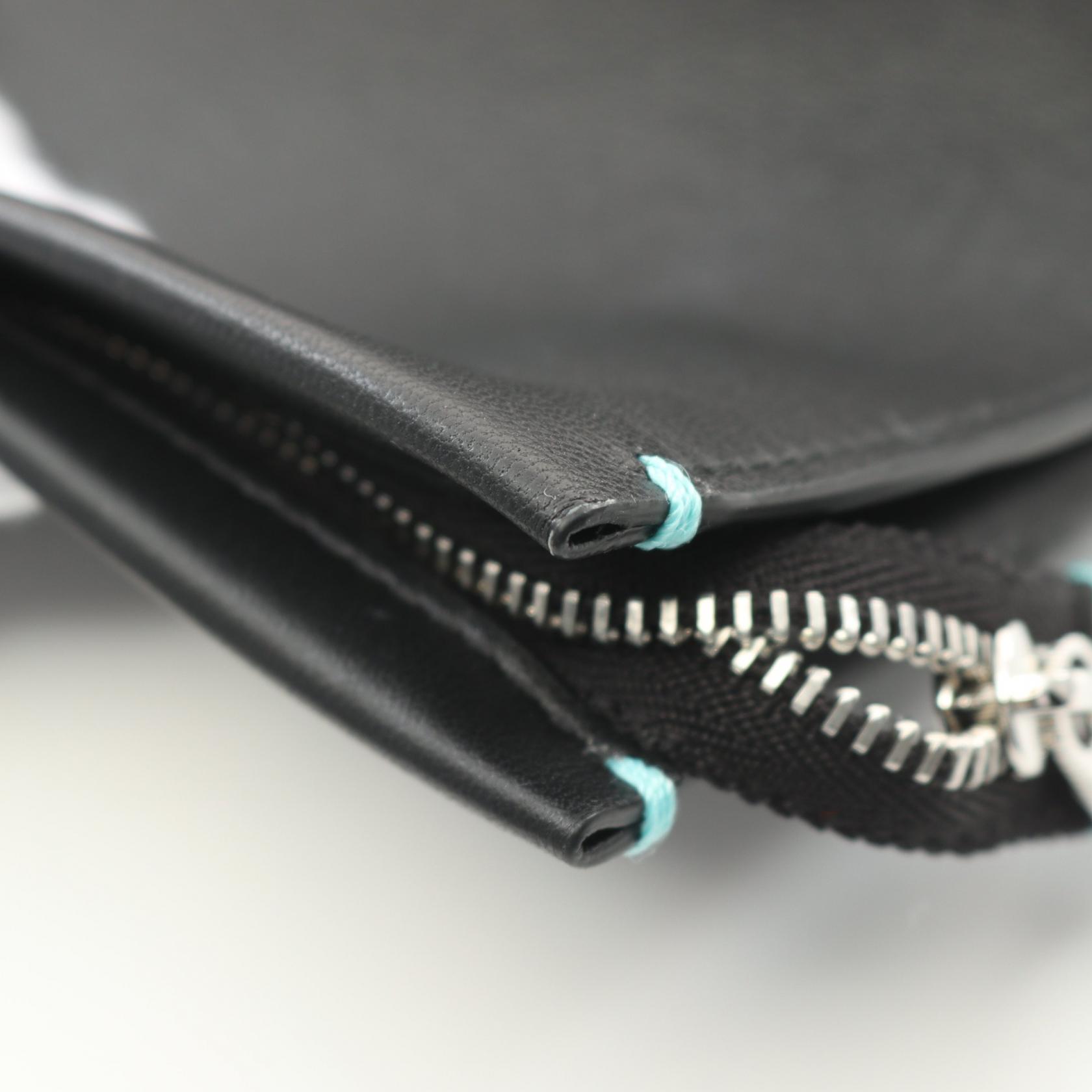 TIFFANY＆CO Large Shopping Pouch business clutch bag leather