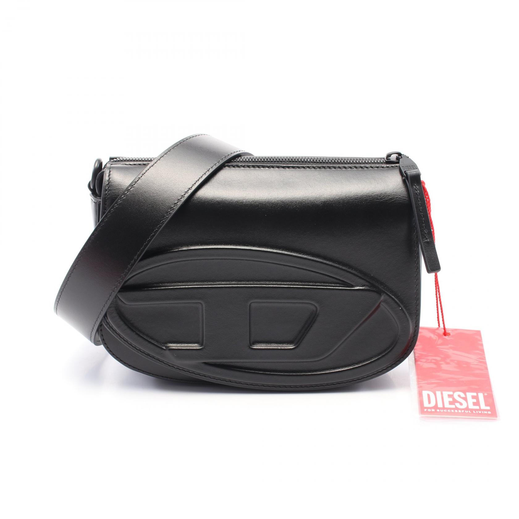 DIESEL 1DR CAMERA Shoulder Bag crossbody leather Black NEW mens