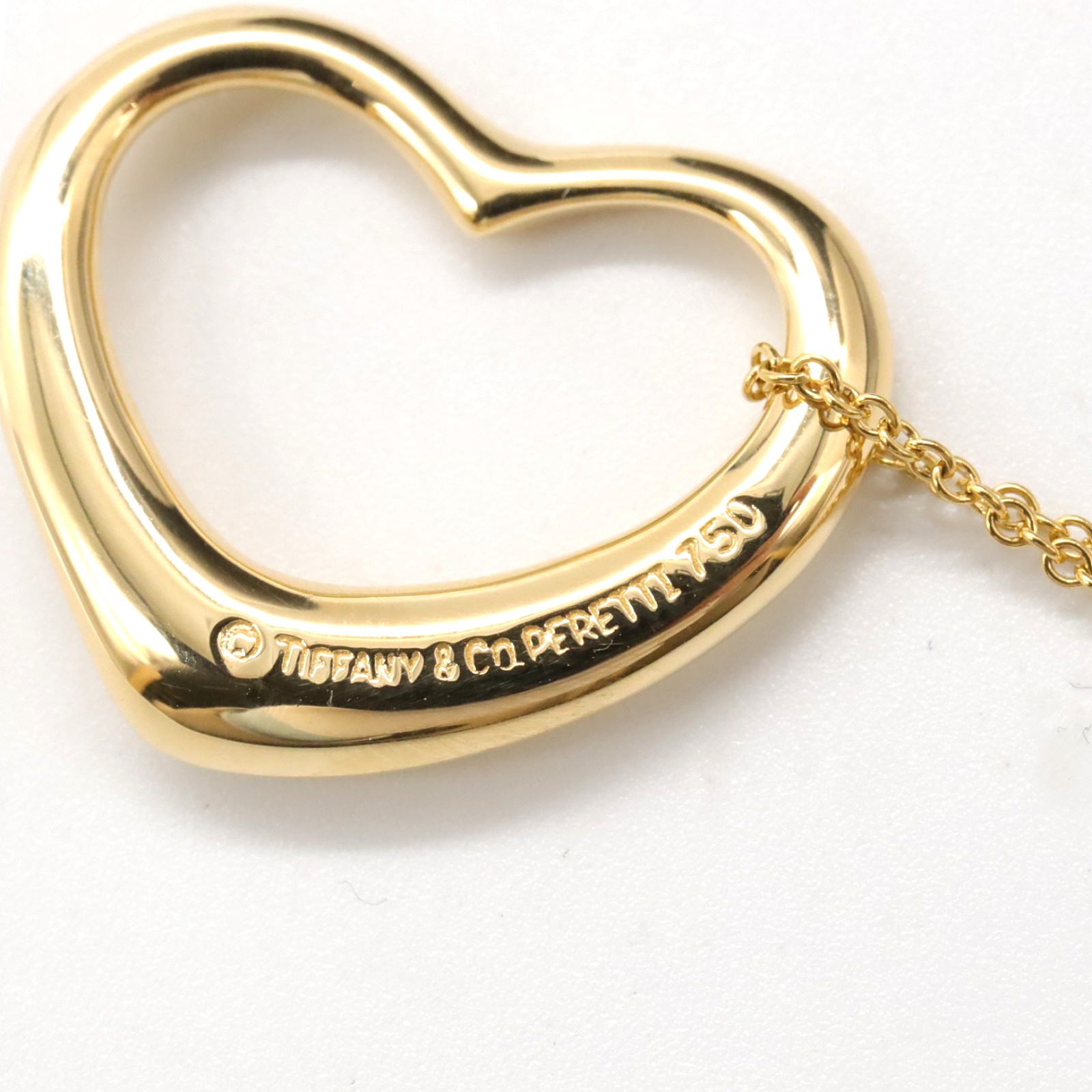 TIFFANY＆CO Open Heart Necklace Pendant 18KYG Yellow Gold