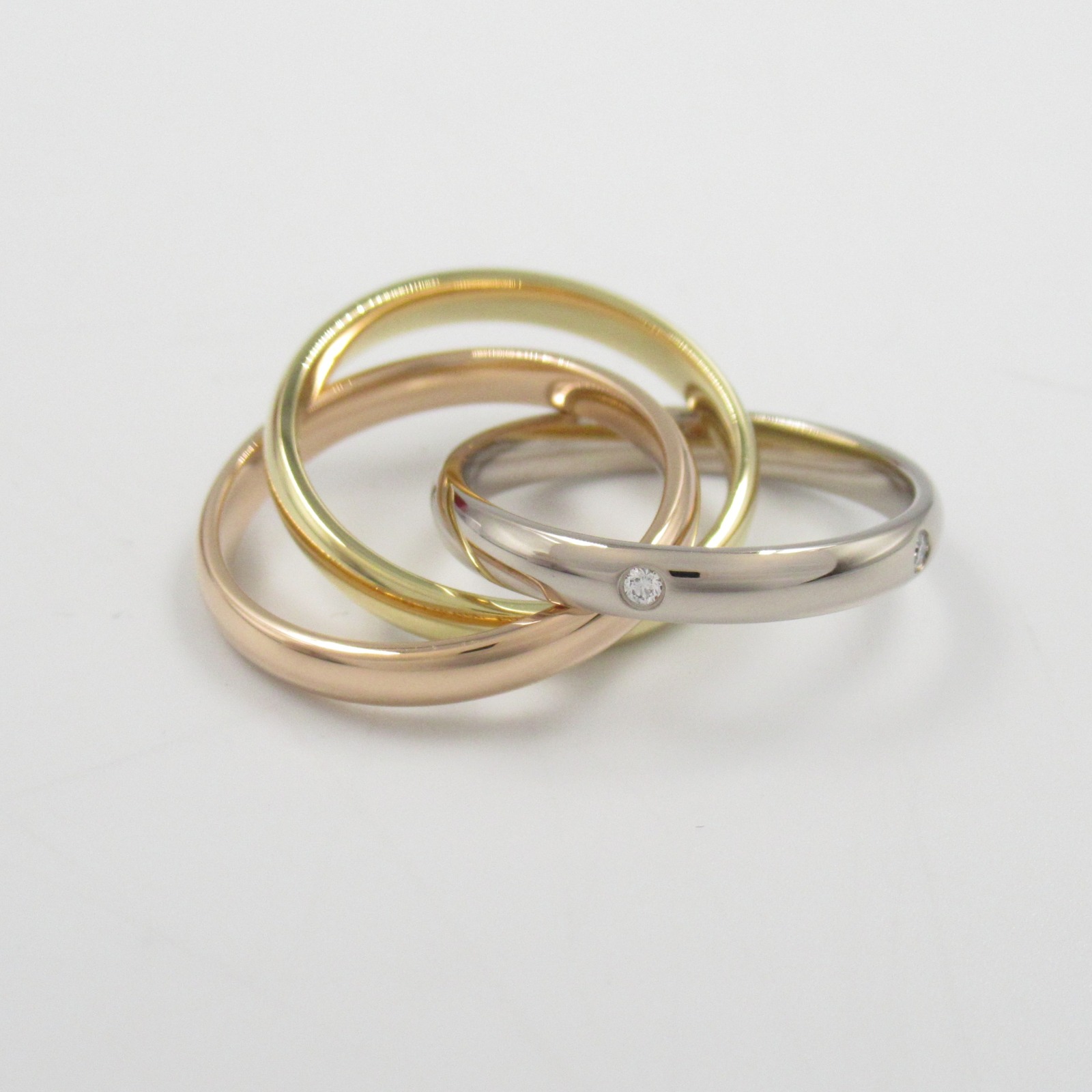 CARTIER Trinity Ring 5P Diamond 18KYG 18KWG Three Gold used