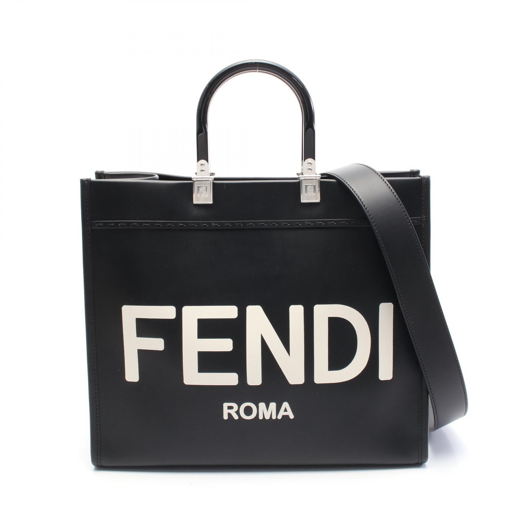 FENDI SUNSHINE MEDIUM 2way shoulder Hand Tote Bag 8BH386 leather