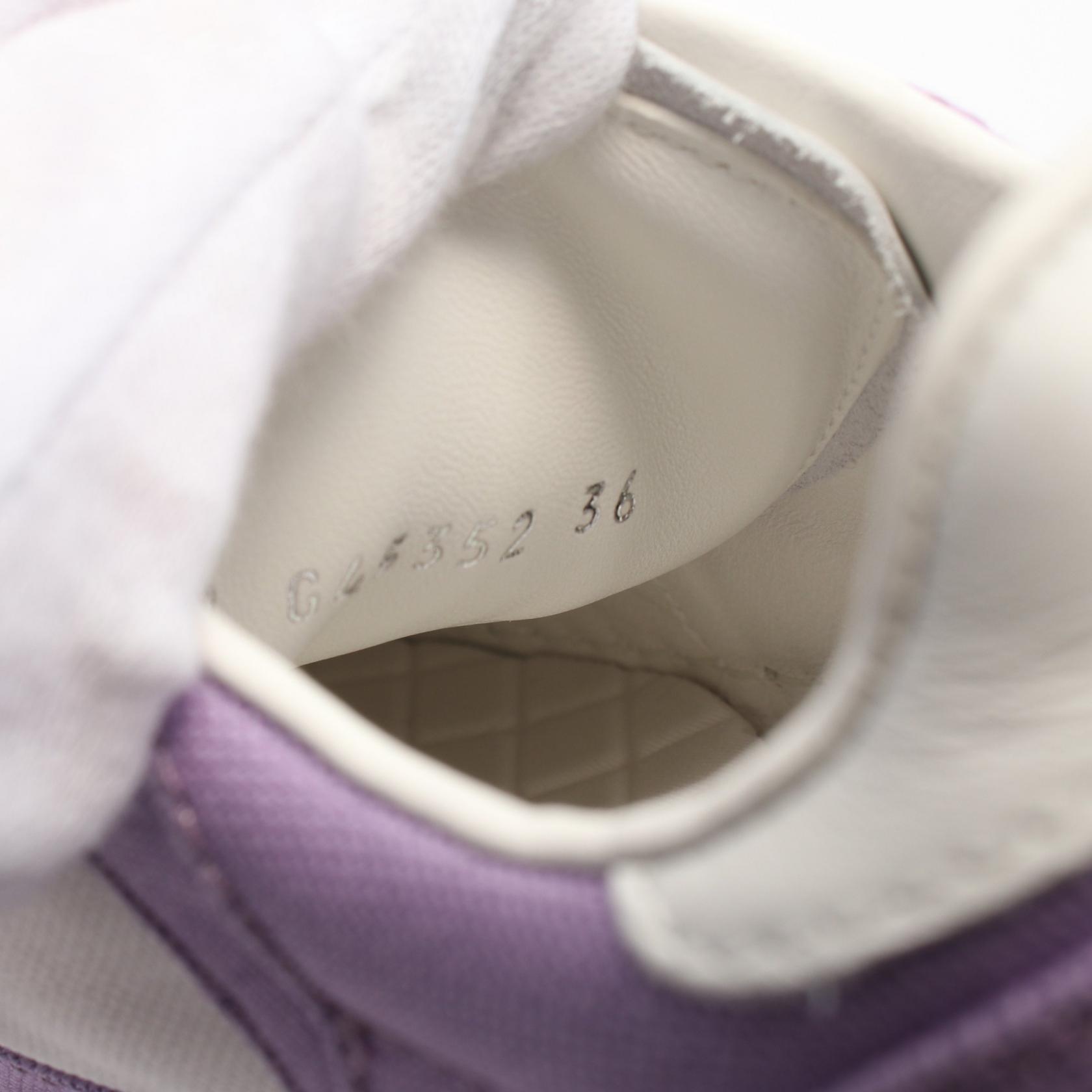 CHANEL COCO Mark Sneakers G45352 canvas leather Purple White