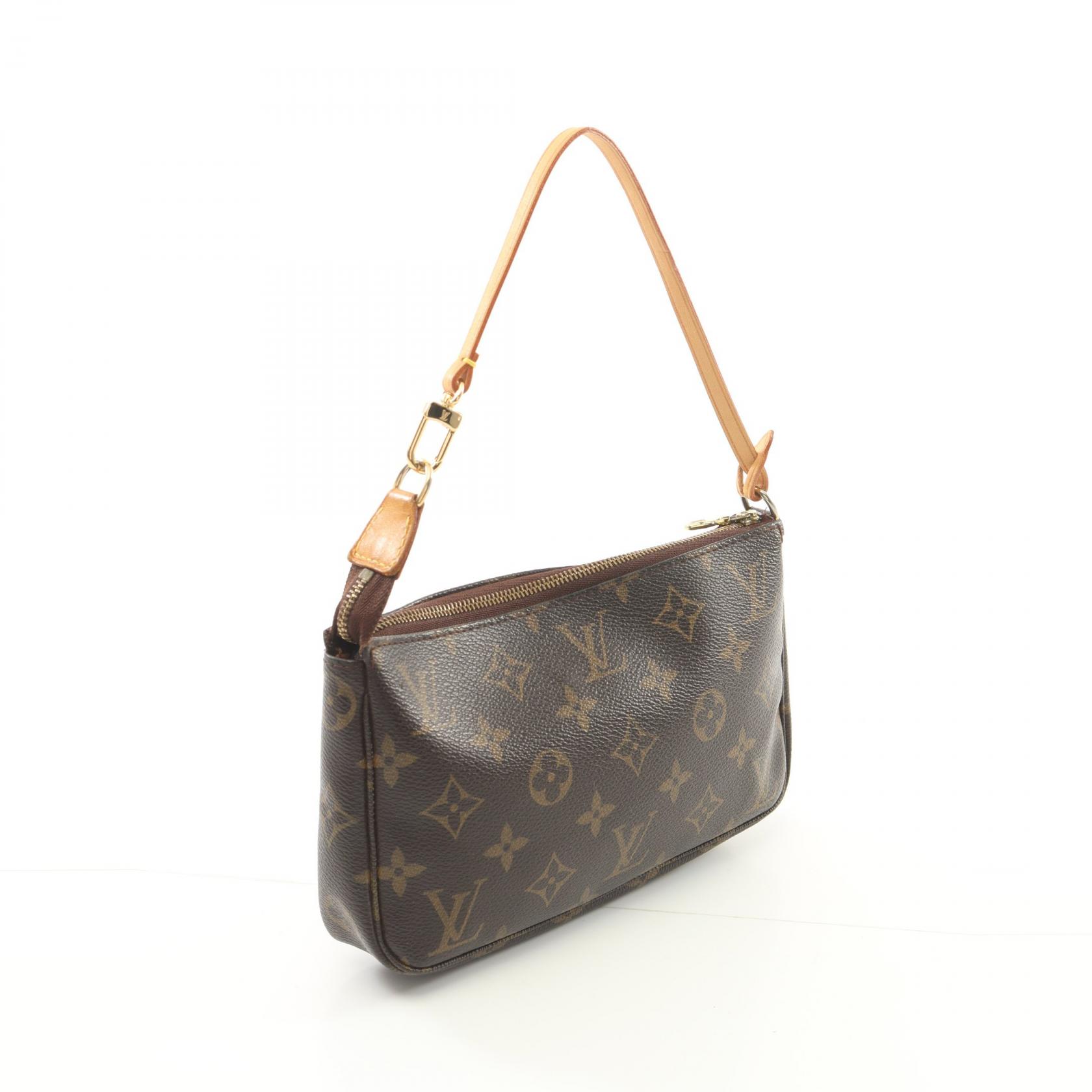 LOUIS VUITTON Pochette Accessoires Hand bag M40712 Monogram leather Brown  Used | eBay