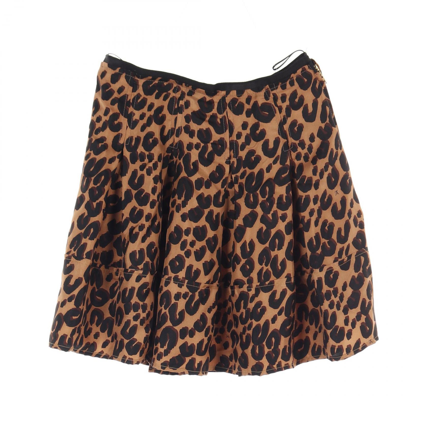 ルイ・ヴィトン RW112W WTSK 1159W シルクスカート LOUIS VUITTON skirt RW112W WTSK 1159W silk Brown Black Used