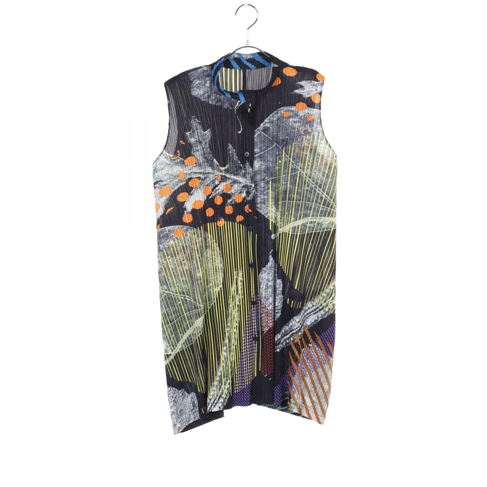 PLEATS PLEASE Sleeveless Dress PP41-JE771 polyester Black Multi #4