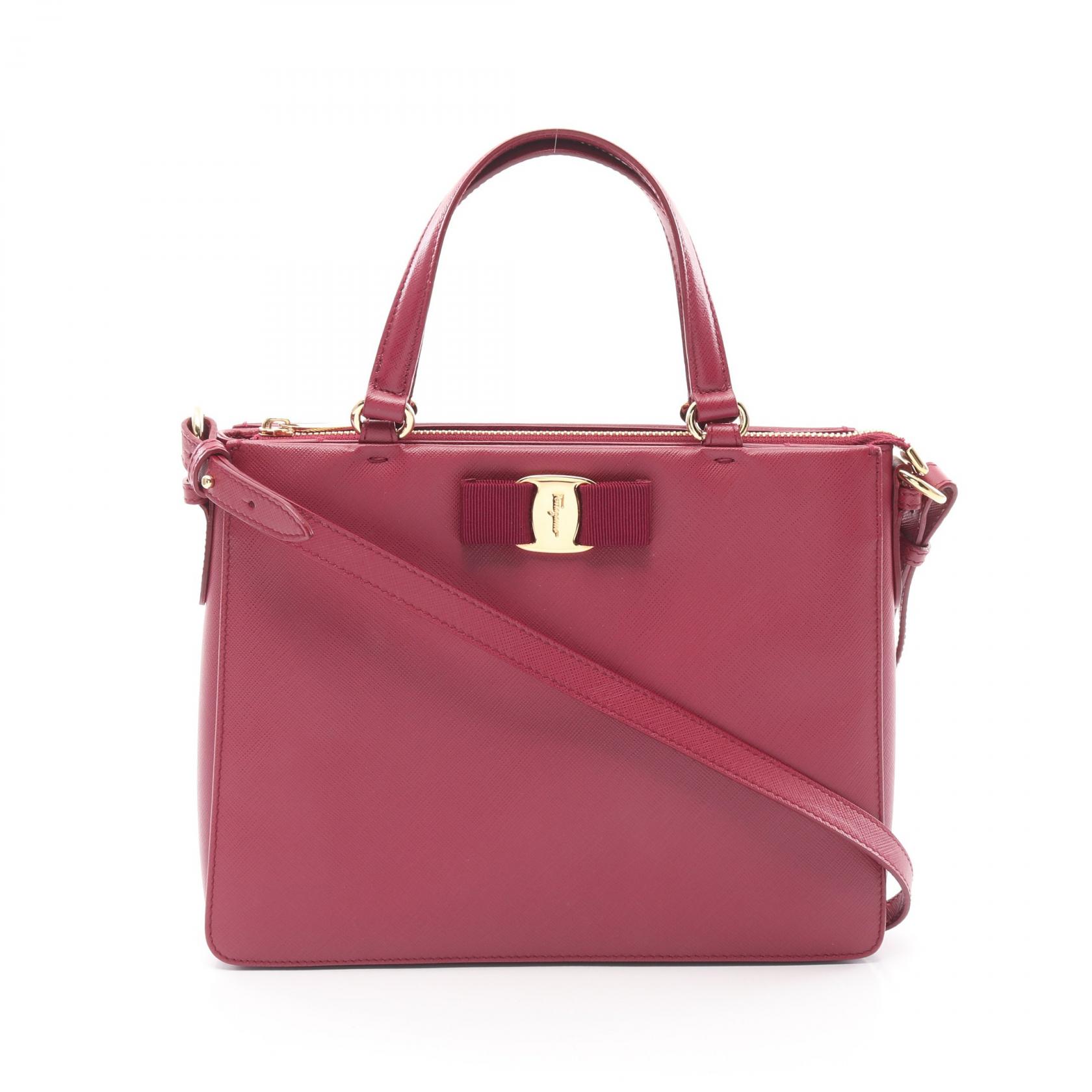 Salvatore Ferragamo Vara ribbon 2way shoulder Handbag 21 E298 
