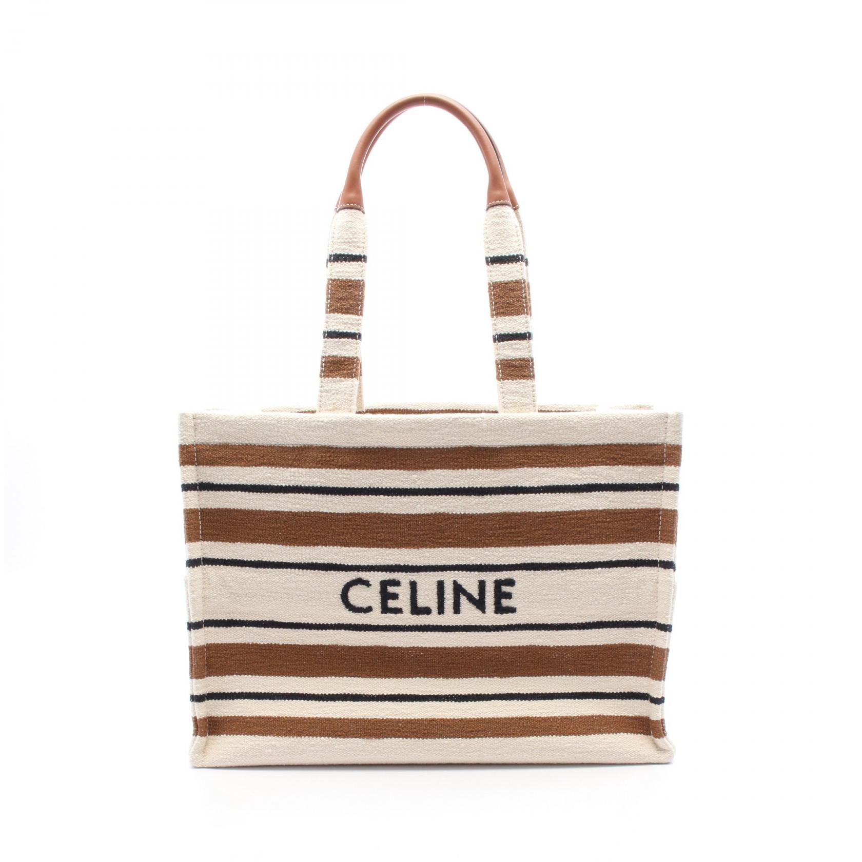 CELINE Large Cabas Thais Tote Bag 196762FO214ML canvas Beige Brown