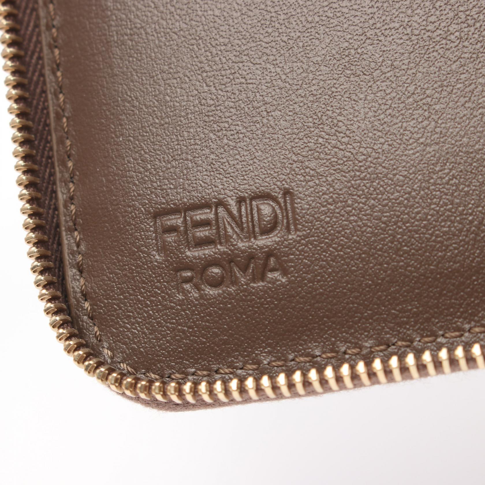FENDI FF Diamond Round wallet 8M0508ADYMF13VK leather Brown