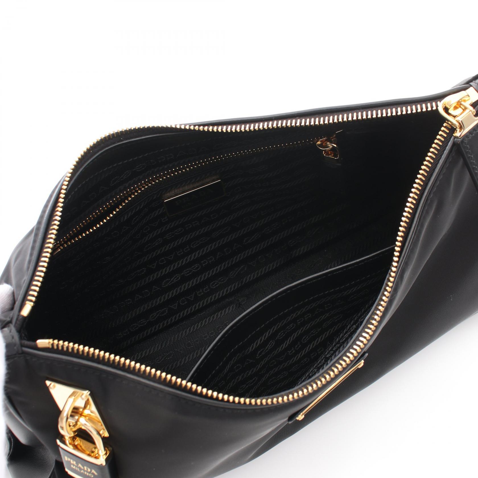 PRADA TESSUTO＋VITELLO Shoulder Bag 1BC2322C8QF0002 Nylon