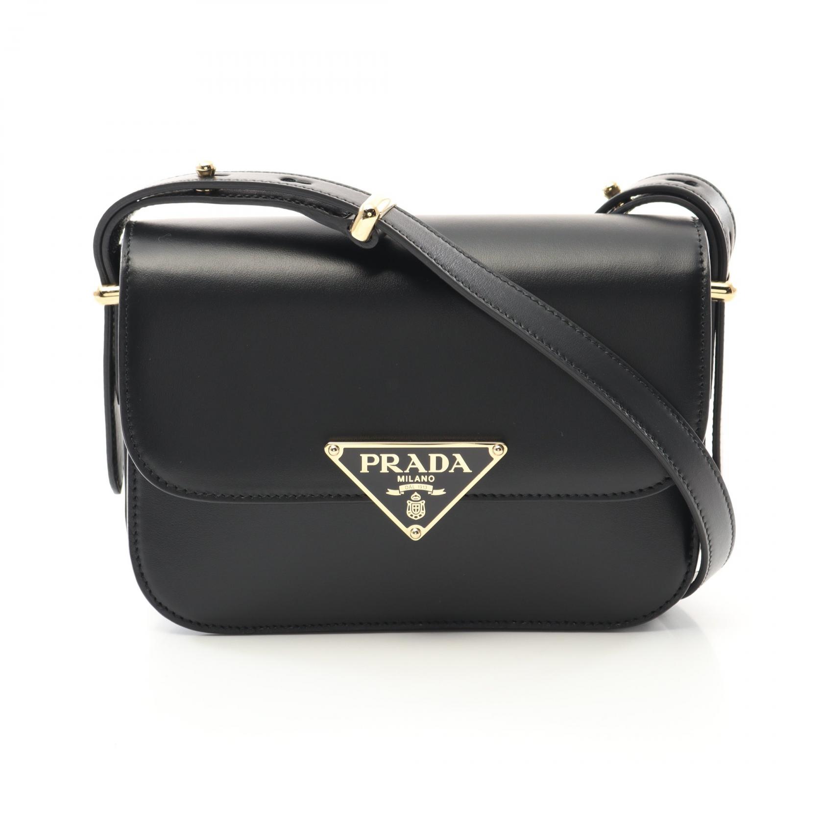 ショルダーバッグ・ポシェット Prada Black Calf Leather Sacca Handbag Prada Soft Calf Leather Tote and Shoulder Bag in Black