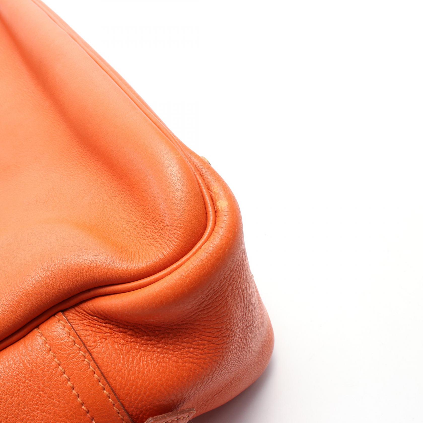 HERMES Plume 32 Hand bag B Madame leather Orange Used GHW | eBay