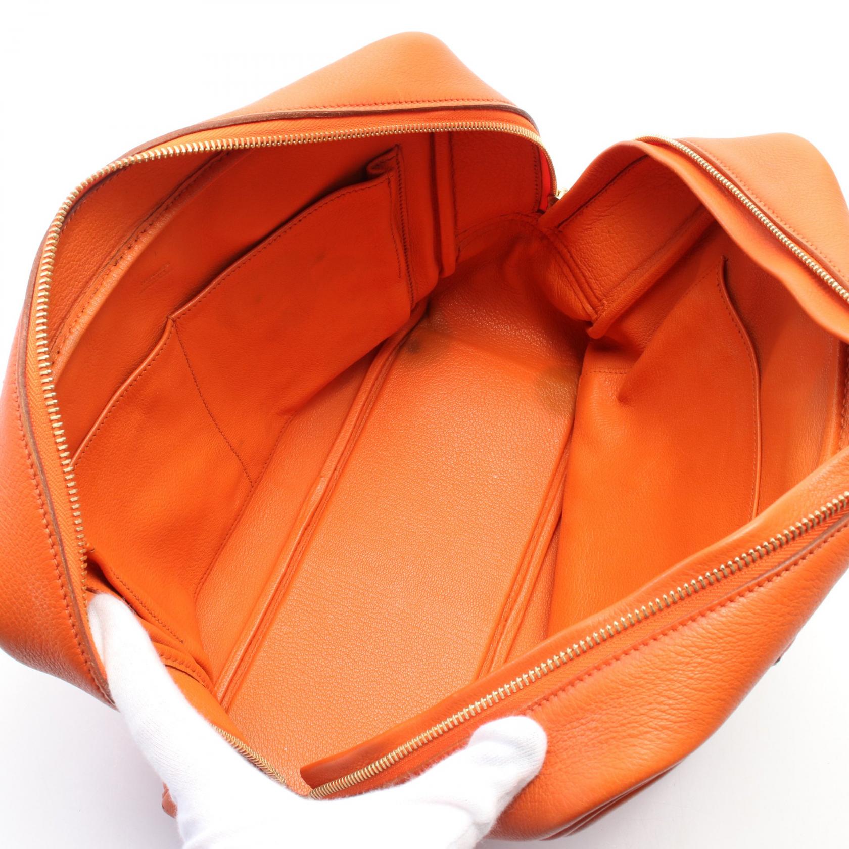 HERMES Plume 32 Hand bag B Madame leather Orange Used GHW | eBay