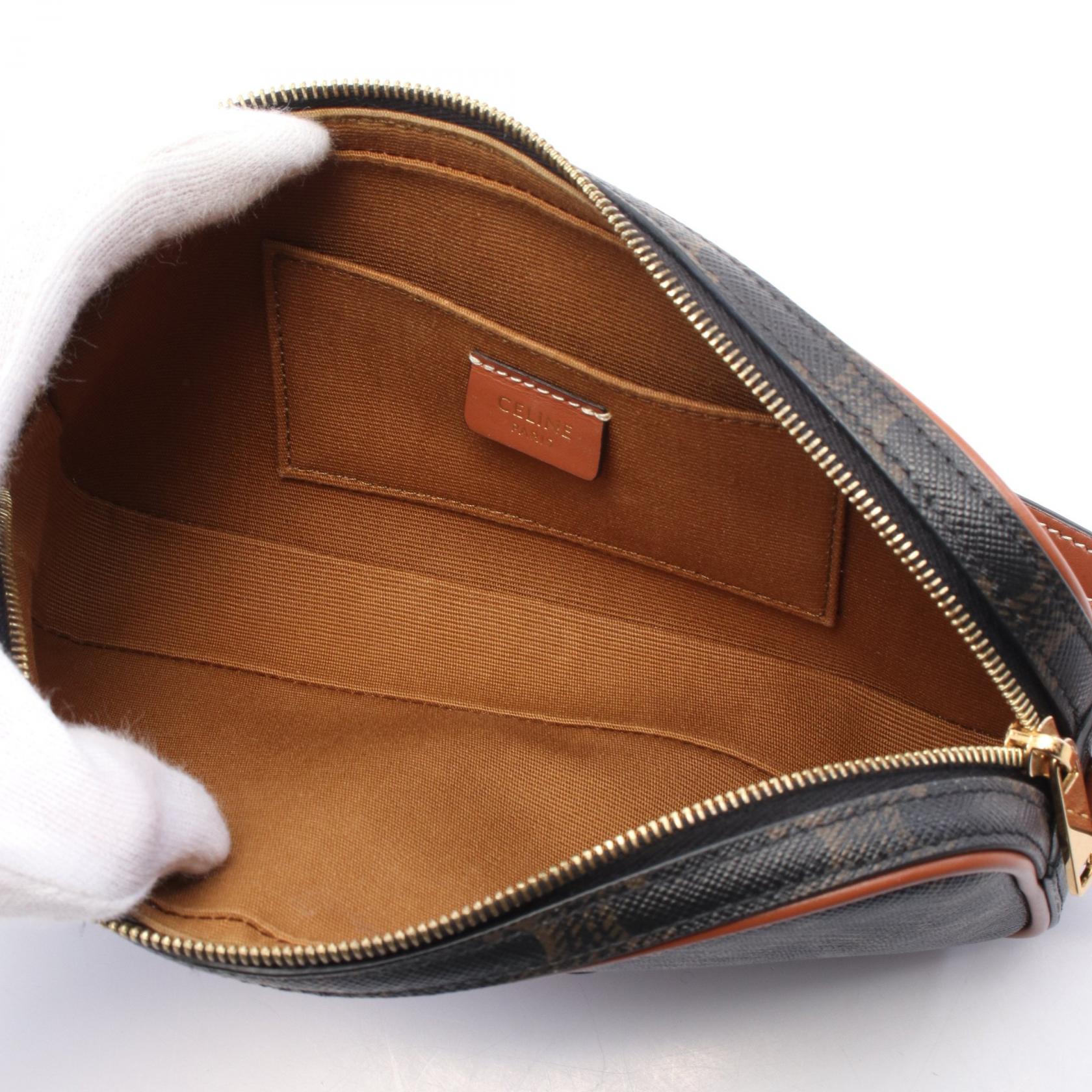 CELINE Cuir Triomphe Mini Camera Shoulder Bag canvas leather