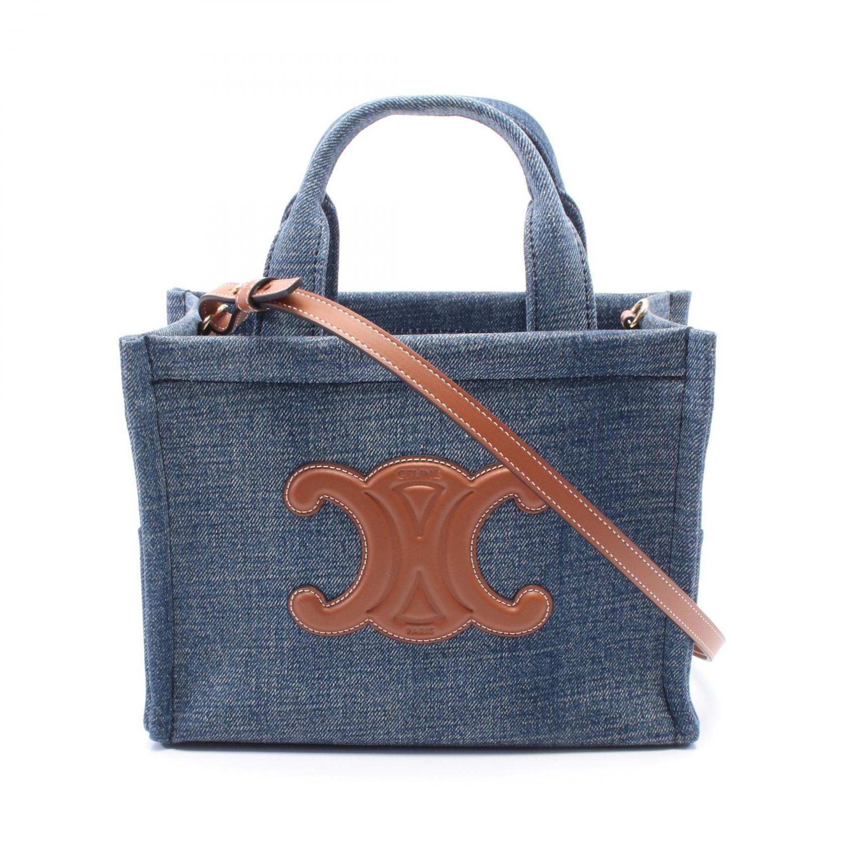 CELINE｜ (SMALL CABAS TOTE BAG IN DENIM (199162GFF 05BD) Women's Small cabas Thais in denim | CELINE | 24S